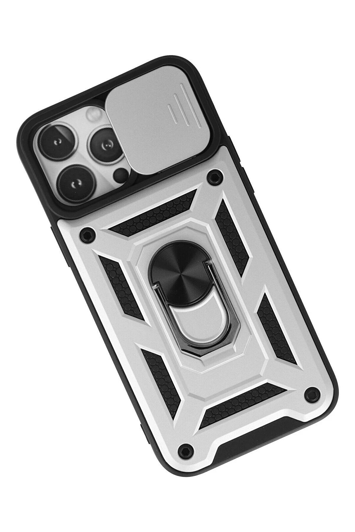 İphone 13 Pro Kılıf Pars Lens Y&uuml;z&uuml;kl&uuml; Si̇li̇kon - G&uuml;m&uuml;ş - Dropx7460-2477