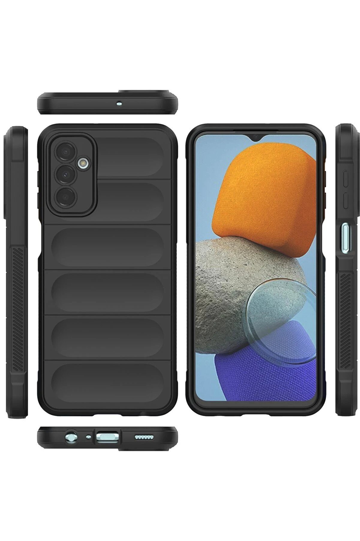 Samsung Galaxy M23 Kılıf Opti̇mum Si̇li̇kon - Si̇yah - Dropx2438-2187