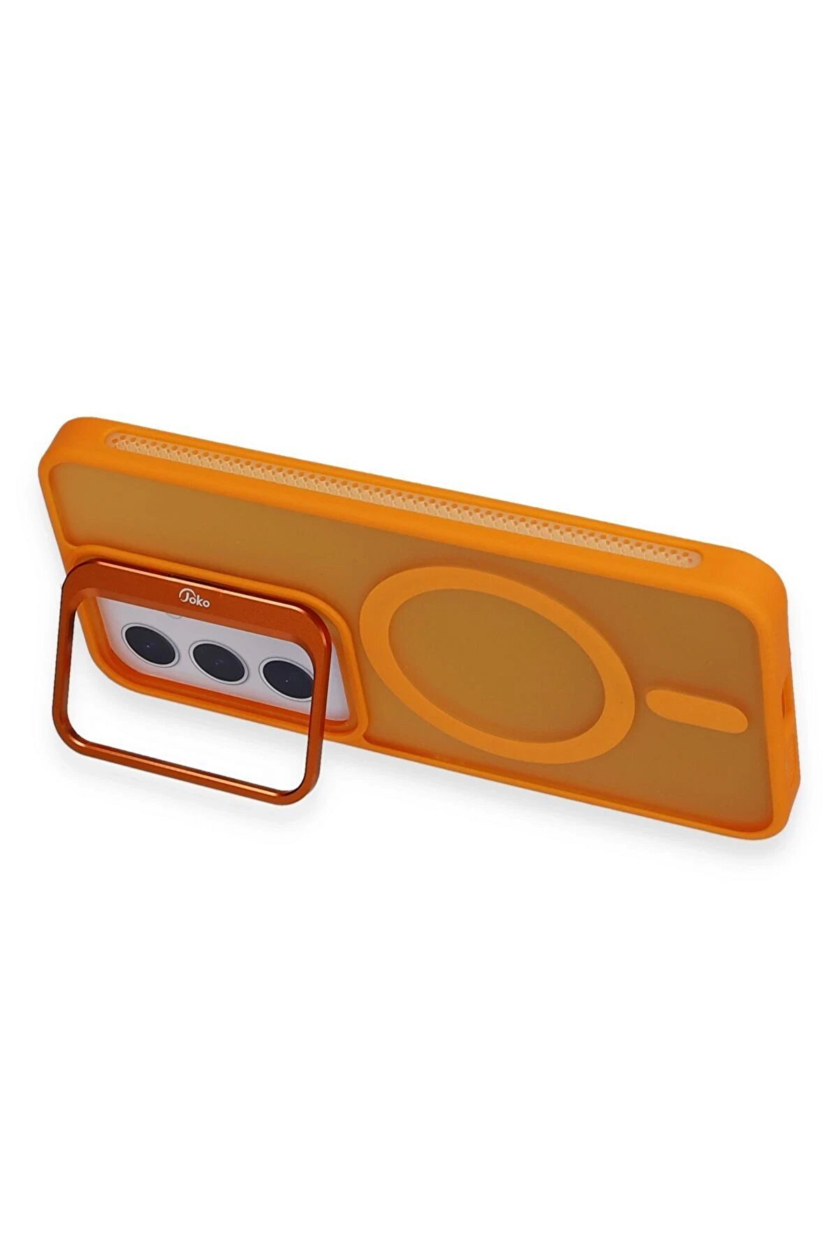 Samsung Galaxy S24 Plus Flet Lens Magsafe Kapak - Turuncu - Dropx3255-1706