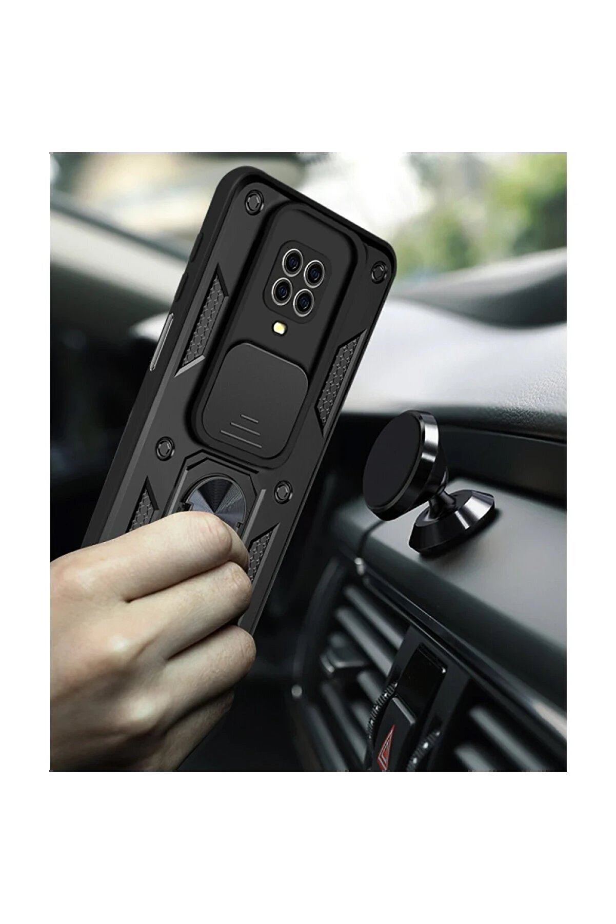 Xi̇aomi̇ Redmi̇ Note 9 Pro Kılıf Pars Lens Yüzüklü Si̇li̇kon - Kırmızı - Dropx2333-8525