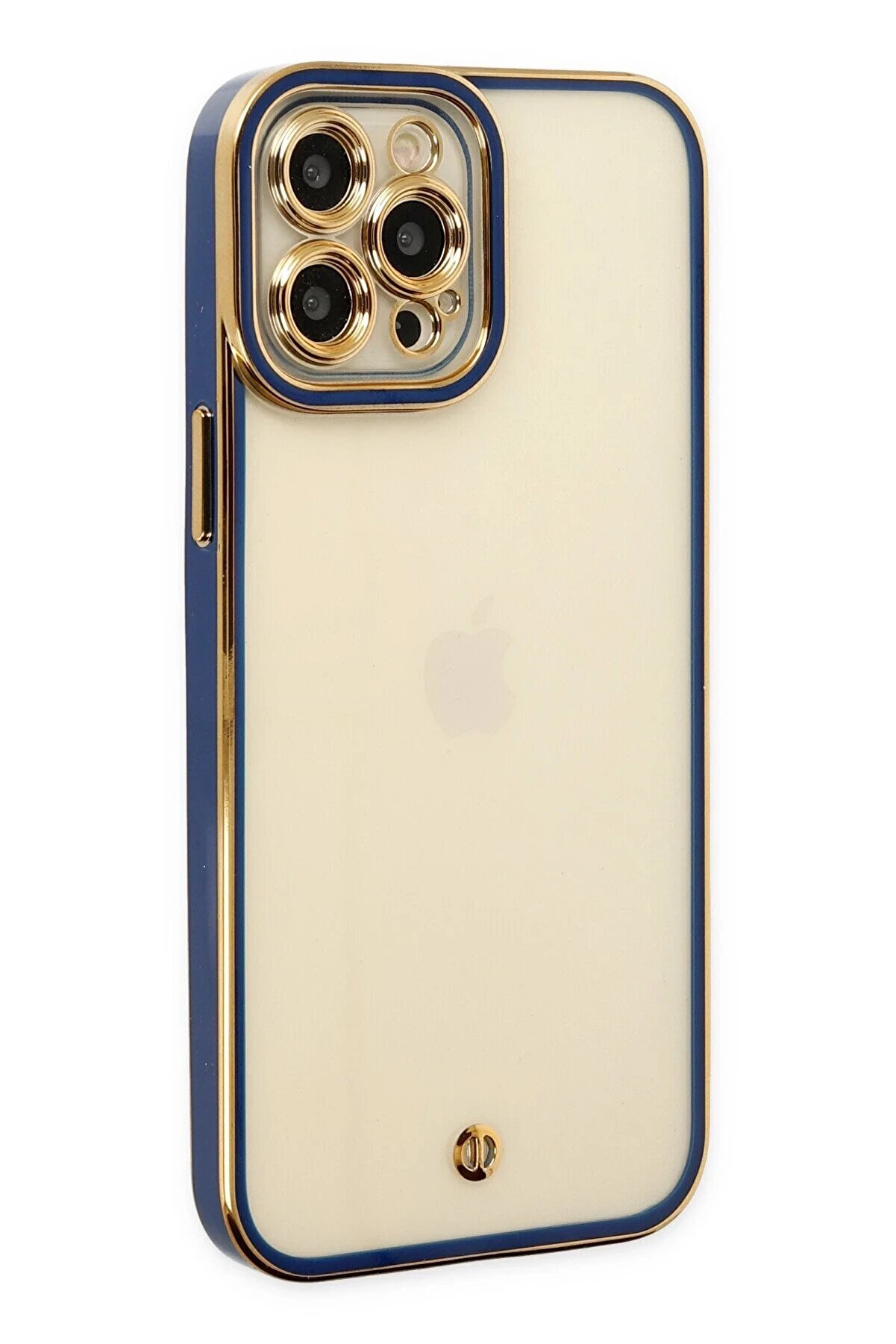 CepteToptan iPhone 12 Pro Max Kılıf Liva Lens Silikon - Mavi - DROPX4317-6318