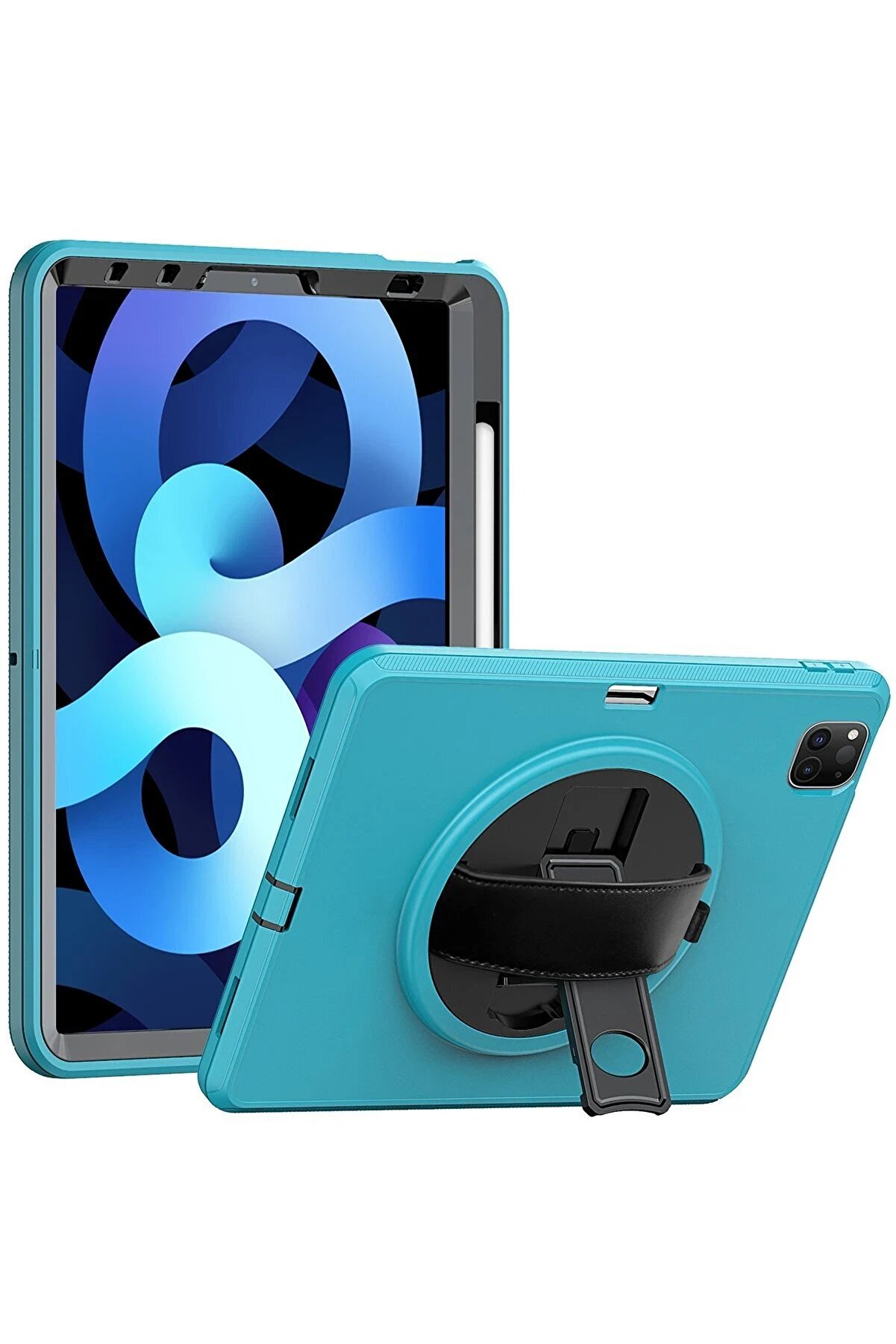 CepteToptan iPad Pro 11 (2018) Kılıf Hand Strap Tablet Kılıfı - Turkuaz - DROPX8437-5680