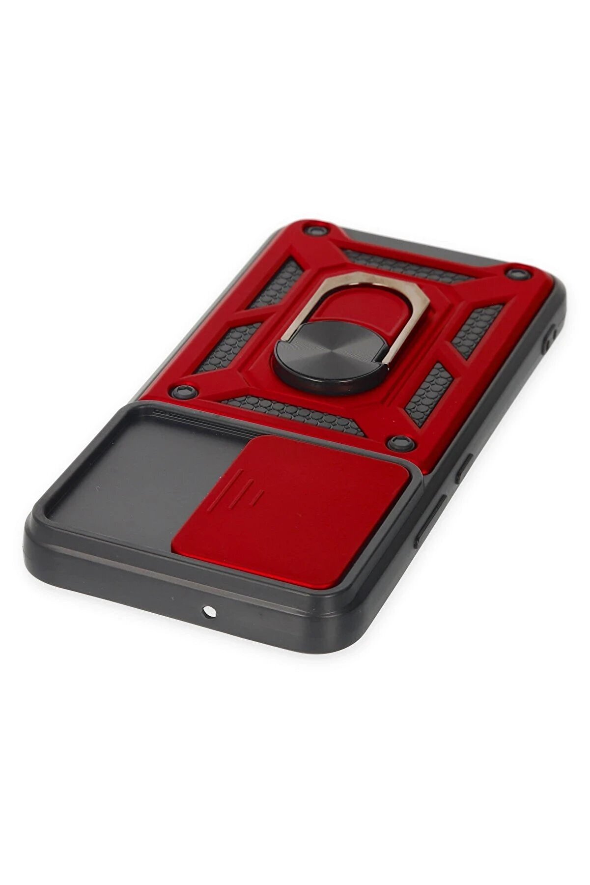 Samsung Galaxy S23 Fe Kılıf Pars Lens Yüzüklü Si̇li̇kon - Kırmızı - Dropx3140-5433