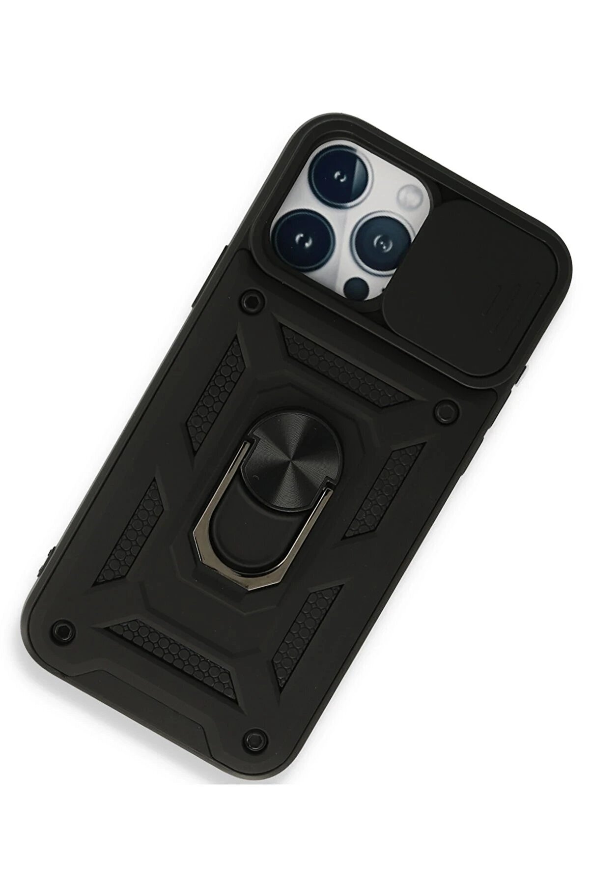 İphone 15 Pro Max Kılıf Pars Lens Yüzüklü Si̇li̇kon - Si̇yah - Dropx5181-9564