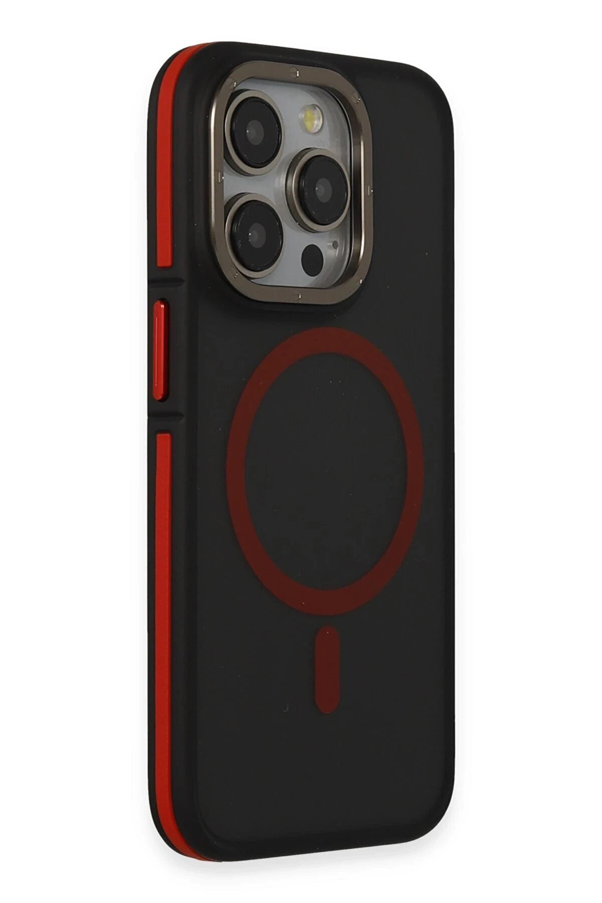 İphone 15 Pro Max Rocky Magsafe Kapak - Si̇yah-Kırmızı - Dropx6516-5734