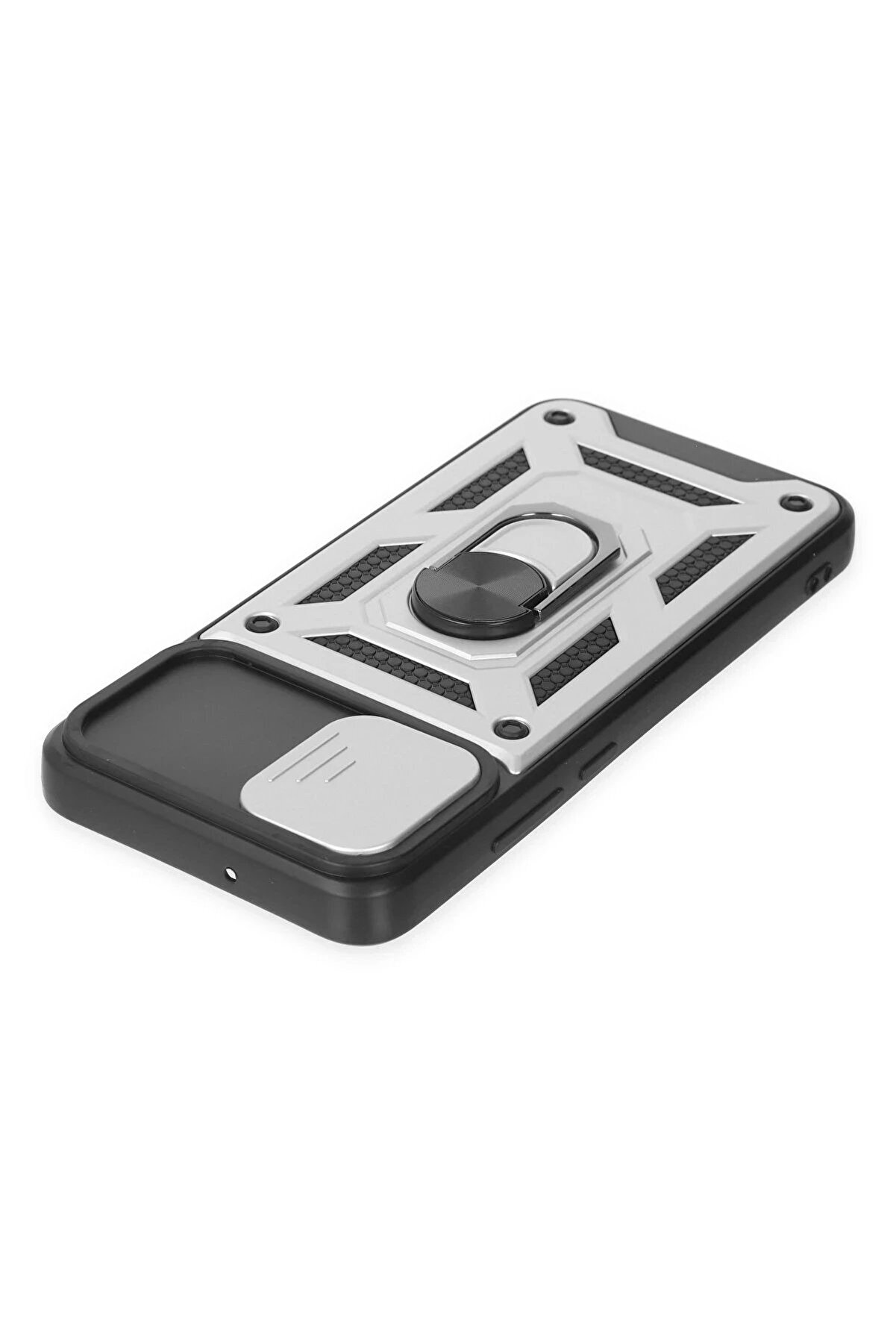 Samsung Galaxy A03 Kılıf Pars Lens Yüzüklü Si̇li̇kon - Gümüş - Dropx7618-4628