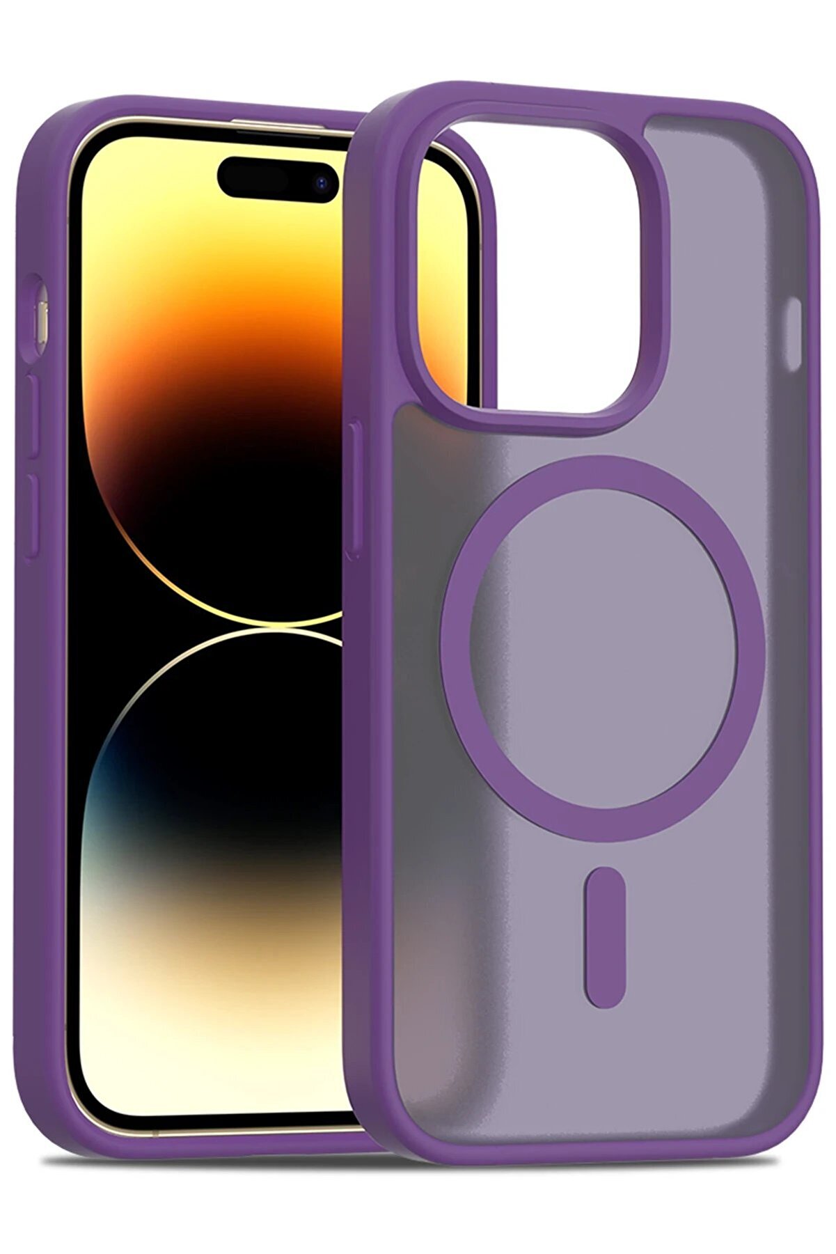 İphone 14 Pro Jota Magsafe Kapak - Deri̇n Mor - Dropx1290-1984