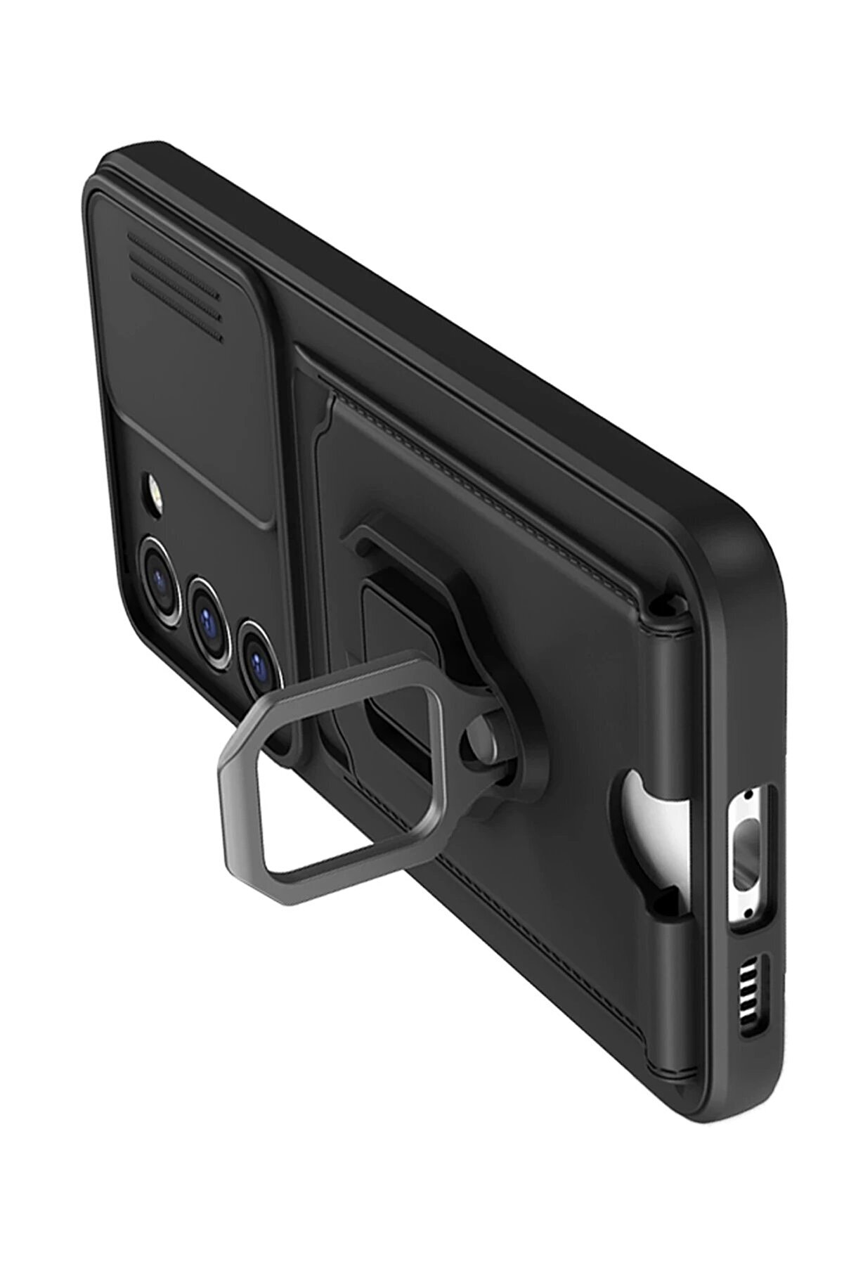 Samsung Galaxy S24 Plus Kılıf Zuma Kartvi̇zi̇tli̇ Y&uuml;z&uuml;kl&uuml; Si̇li̇kon - Si̇yah - Dropx3068-8382