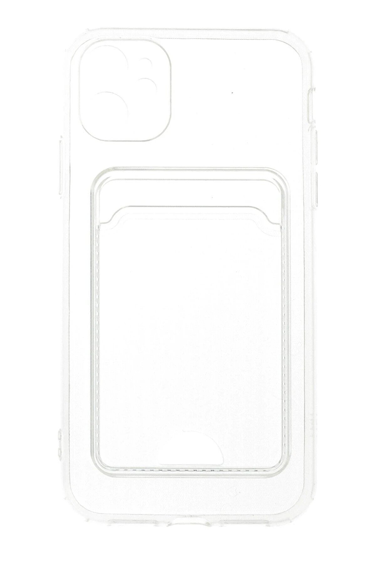 İphone 11 Kılıf Kart Şeffaf Si̇li̇kon - Şeffaf - Dropx1597-3673
