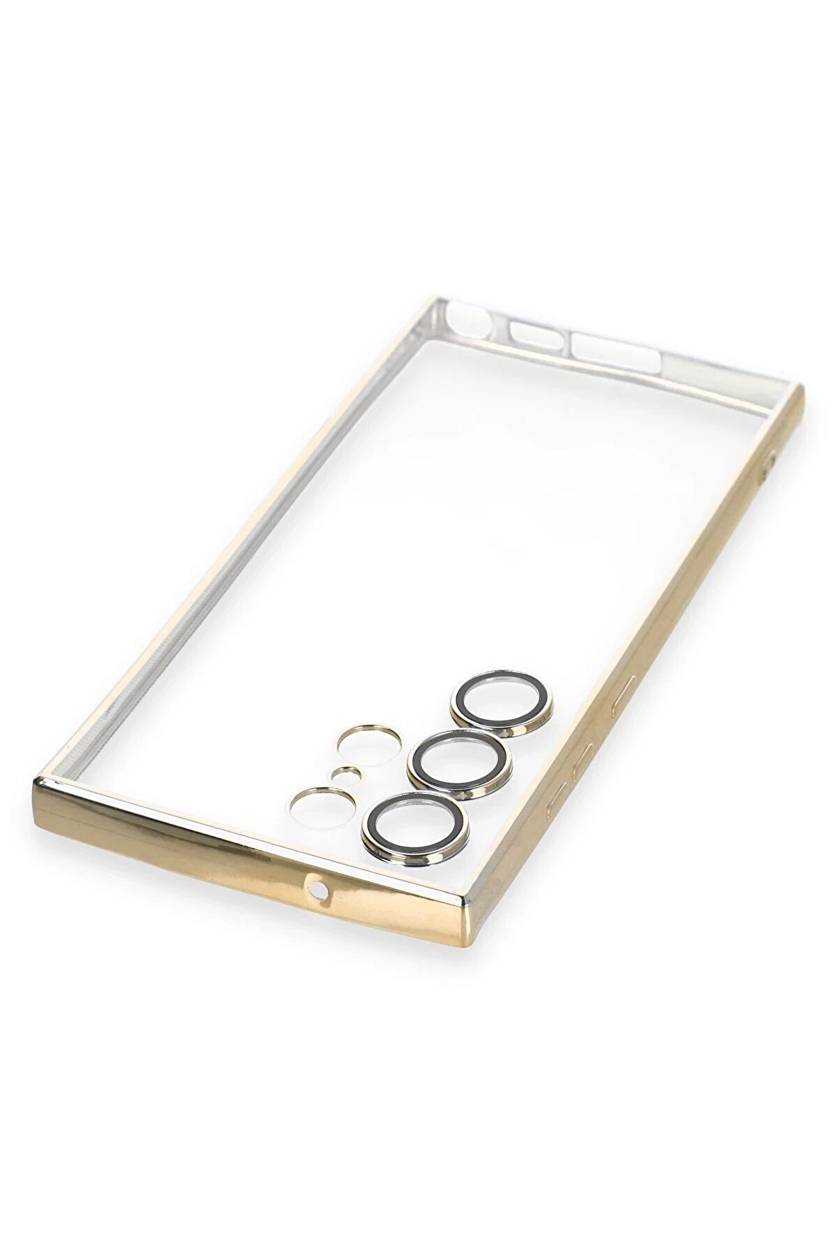 Samsung Galaxy S23 Ultra Kılıf Lensli̇ Si̇li̇kon - Gold - Dropx2553-6498