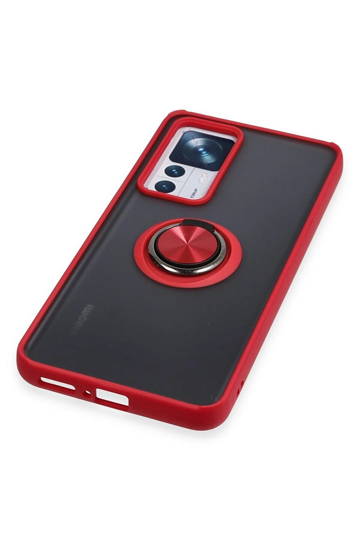 Xi̇aomi̇ Mi̇ 12T Pro Kılıf Montreal Yüzüklü Si̇li̇kon Kapak - Kırmızı - Dropx4029-2432