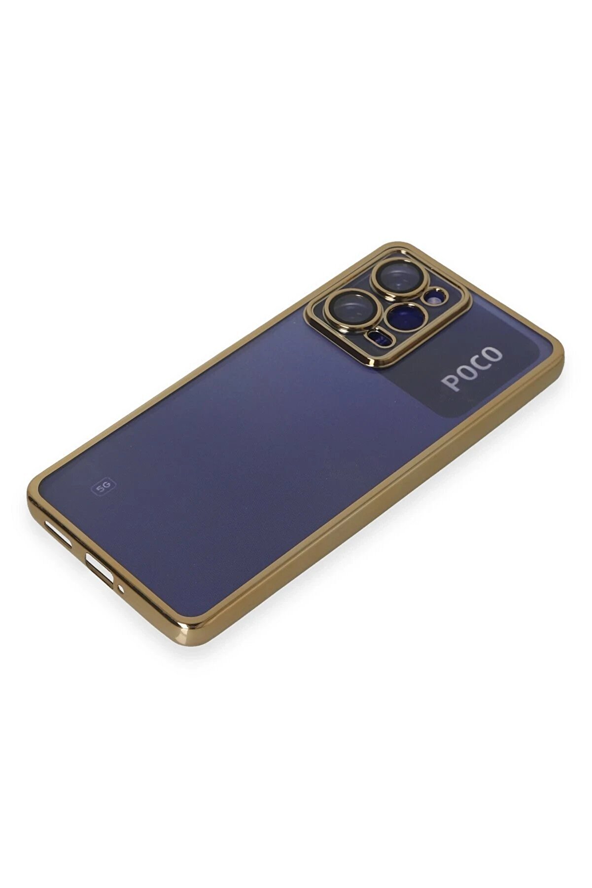 Xi̇aomi̇ Poco X5 Pro 5G Kılıf Lensli̇ Si̇li̇kon - Gold - Dropx8468-8859
