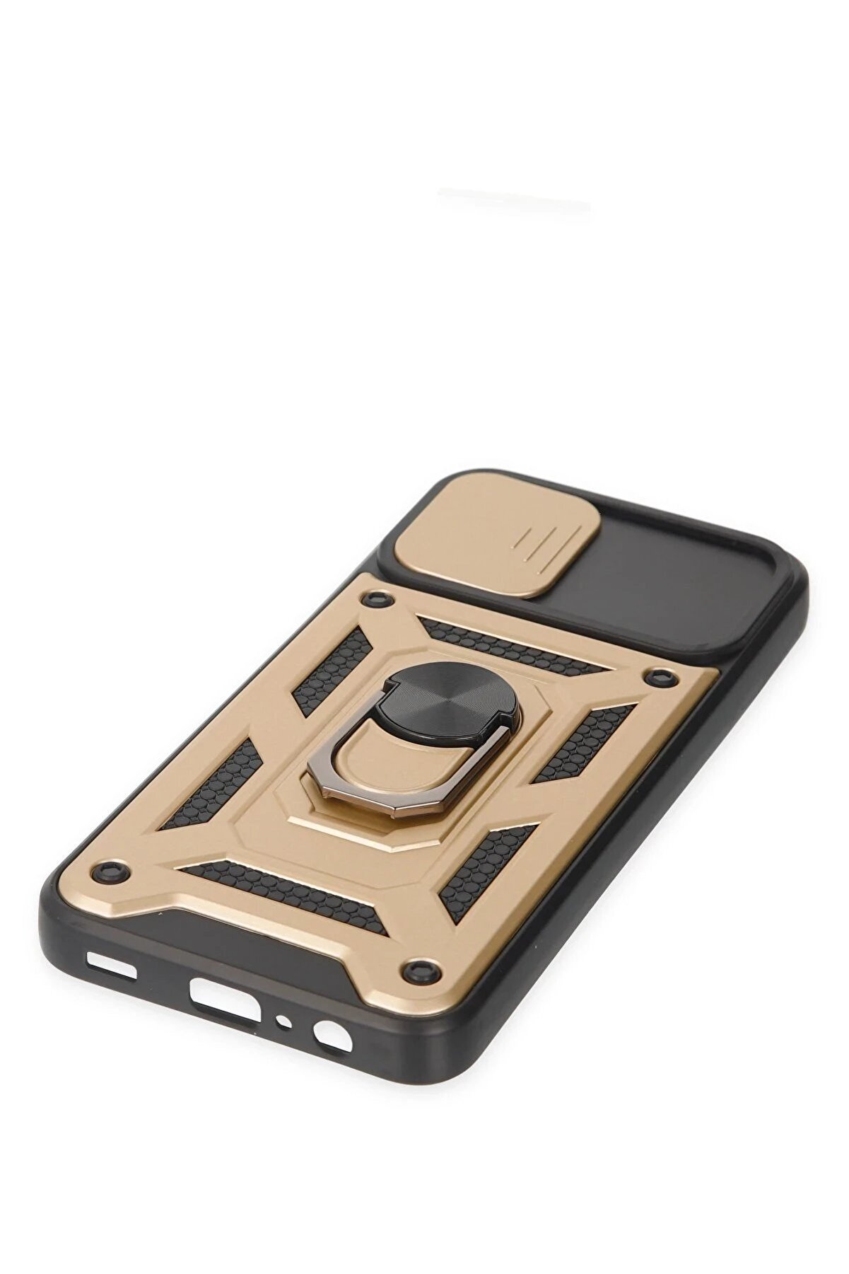 Samsung Galaxy A03 Kılıf Pars Lens Yüzüklü Si̇li̇kon - Gold - Dropx5227-4988