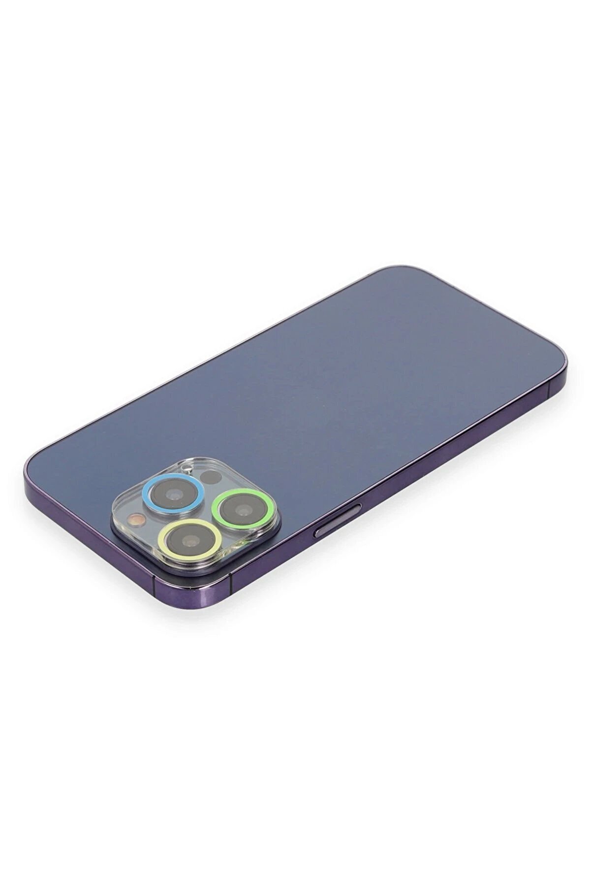 İphone 12 Pro Max Uyumlu Renkli̇ Kamera Lens Koruma Cam - Yeşi̇l-Sarı - Dropx2747-6240