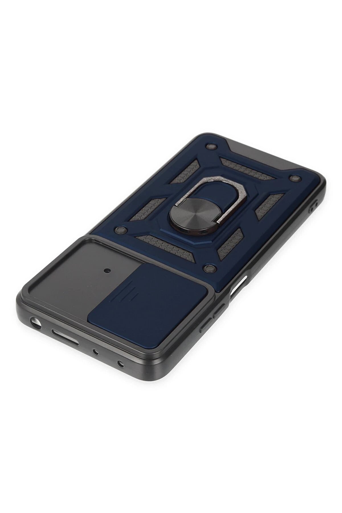 Xi̇aomi̇ Poco X4 Pro 5G Kılıf Pars Lens Yüzüklü Si̇li̇kon - Laci̇vert - Dropx8496-8710