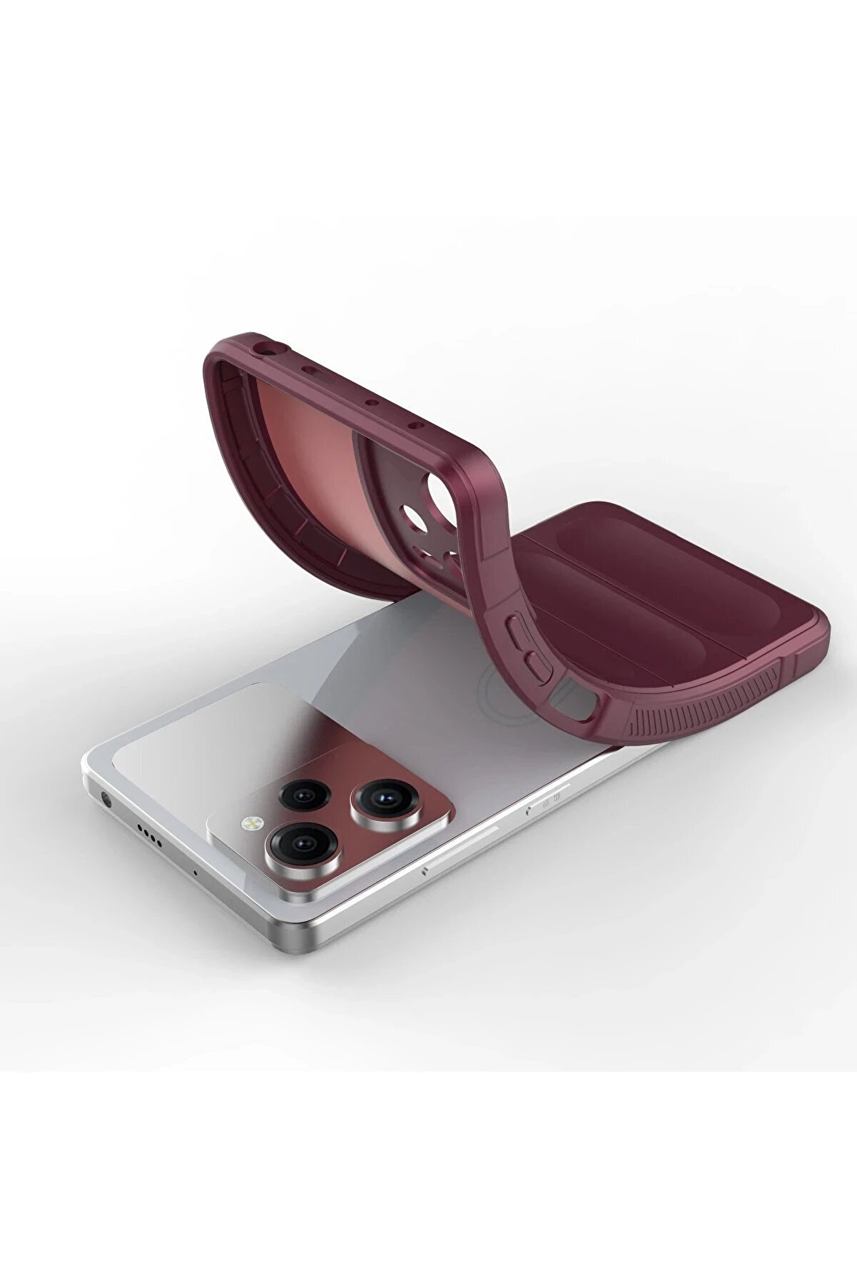 Xi̇aomi̇ Poco X5 5G Kılıf Opti̇mum Si̇li̇kon - Bordo - Dropx1012-5695