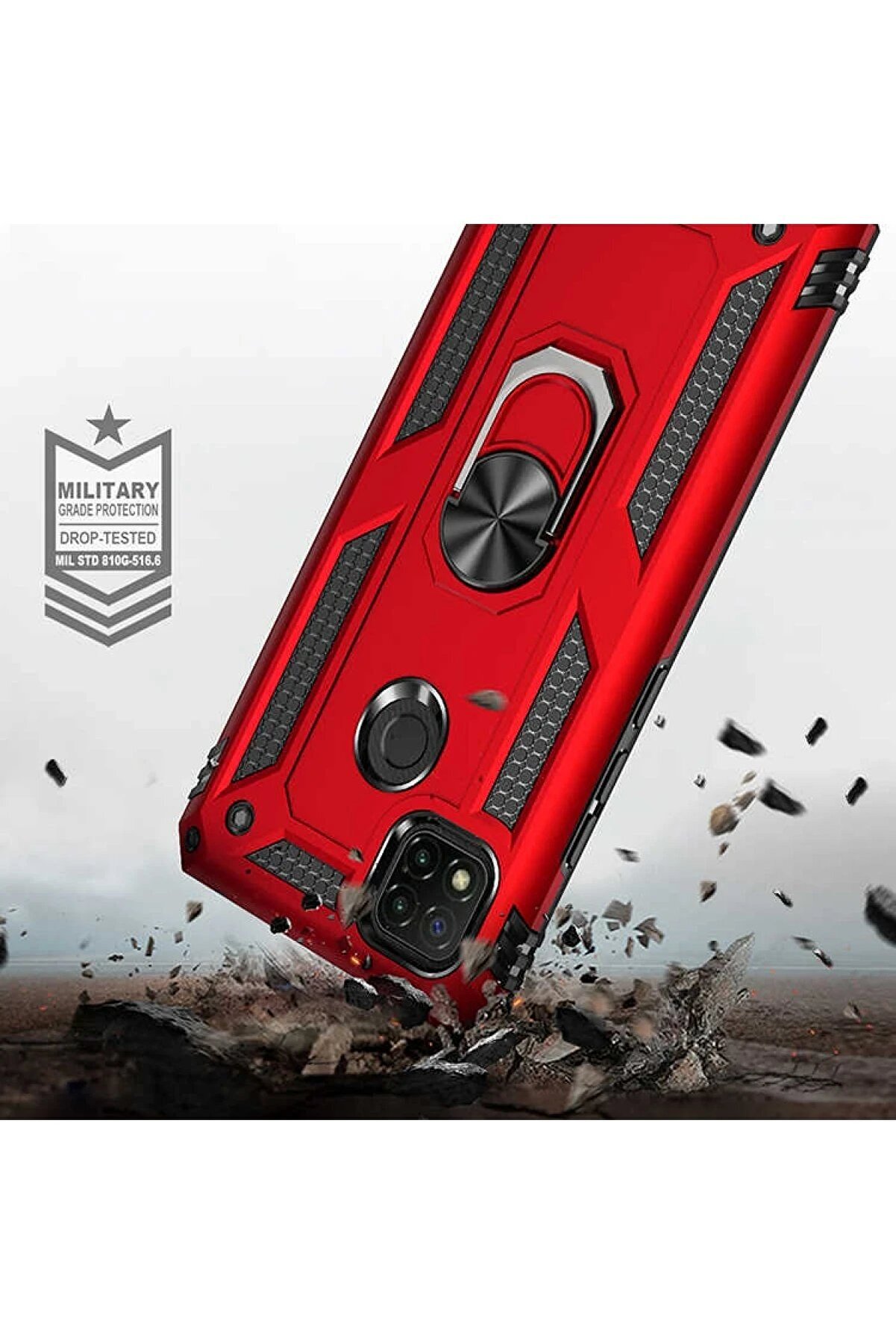 Xi̇aomi̇ Redmi̇ 9C Kılıf Sofya Yüzüklü Si̇li̇kon Kapak - Gold - Dropx8899-8932