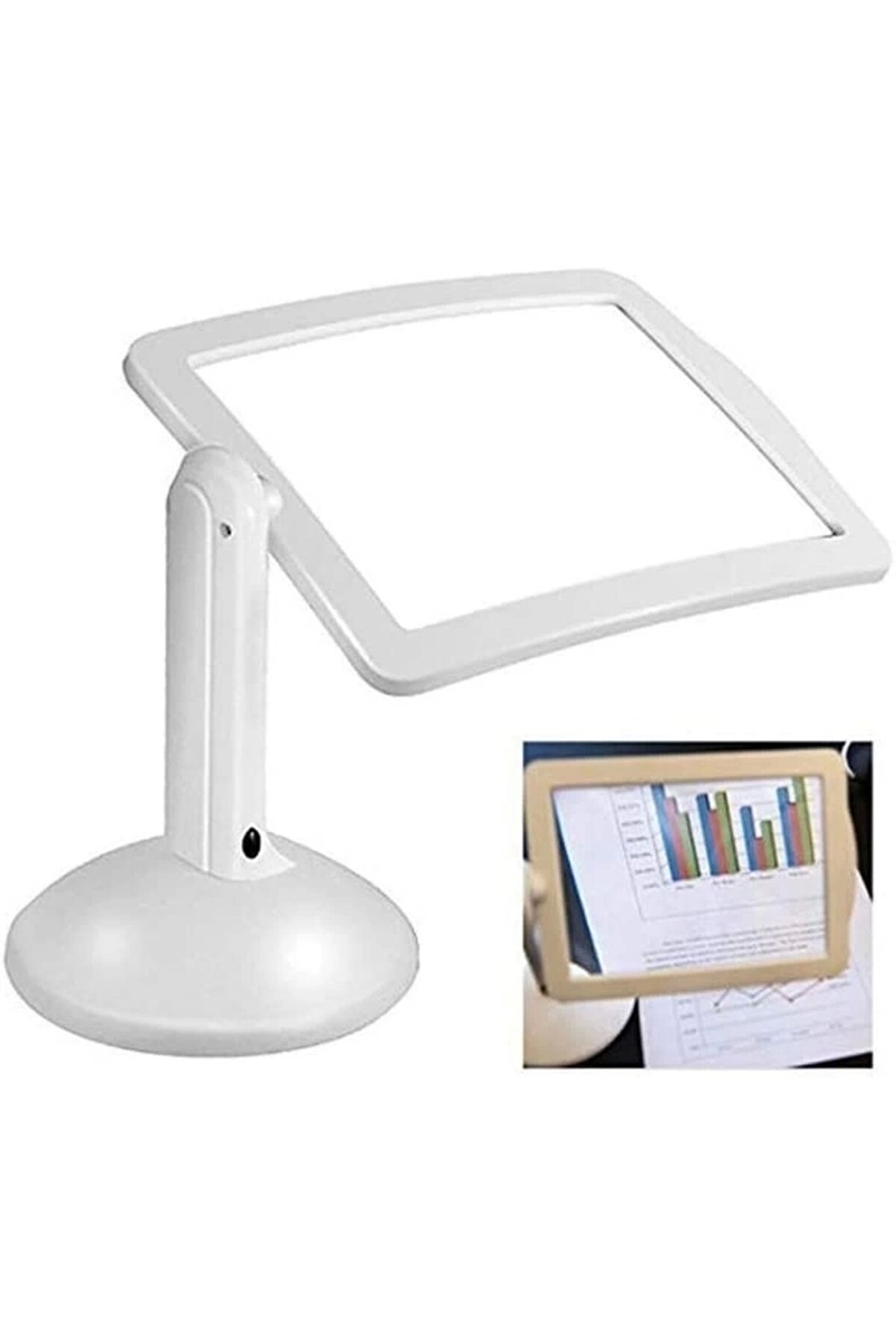 3X 360 Derece Döndürme Ekranlı Çok Fonksi̇yonlu Masaüstü Büyüteç 3X