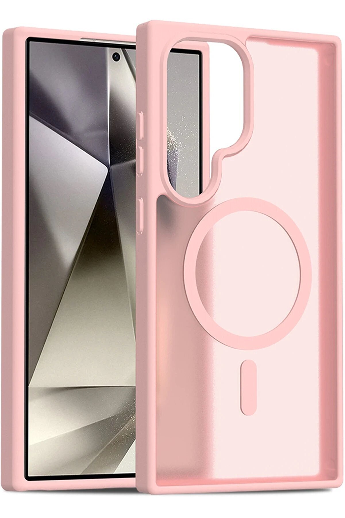 Samsung Galaxy S24 Ultra Jota Magsafe Kapak - Pudra - Dropx5325-5588