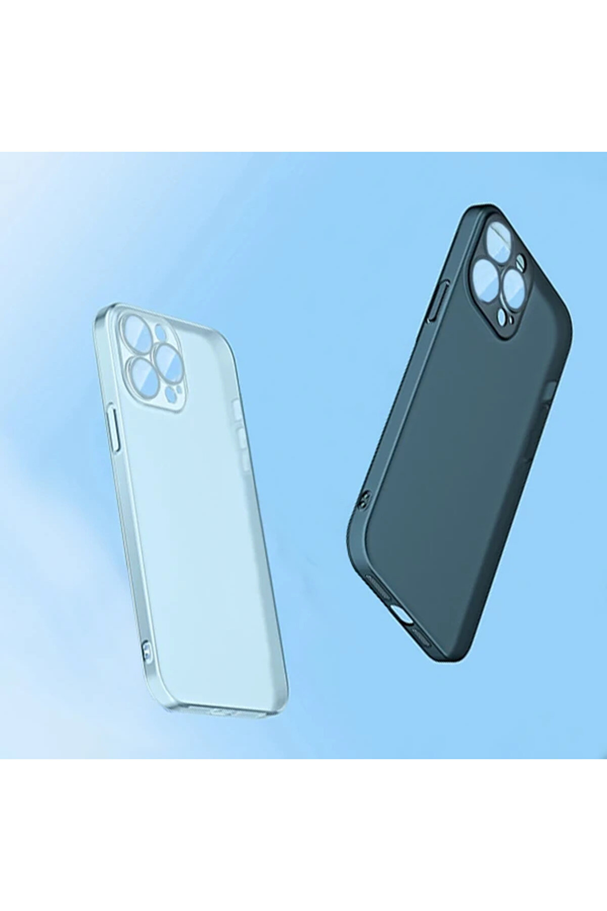 Ally İphone 13 Pro 6.1İnch Frosted Glass Şeffaf Kamera Korumalı Kılıf-(5775) - Gms6893-1530