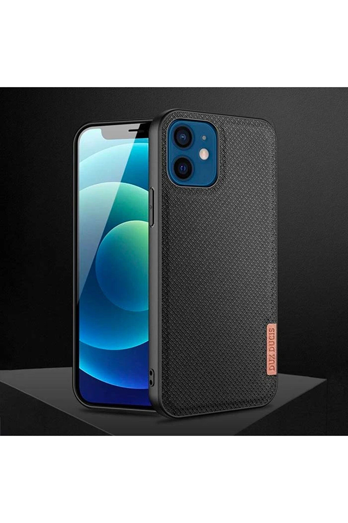 Dux Duci̇s Fi̇no Seri̇si̇ İphone 12 -12 Pro 6.1İn&ccedil; Kılıf Premi̇um Dokuma Si̇li̇kon K - Dropx4261-9185