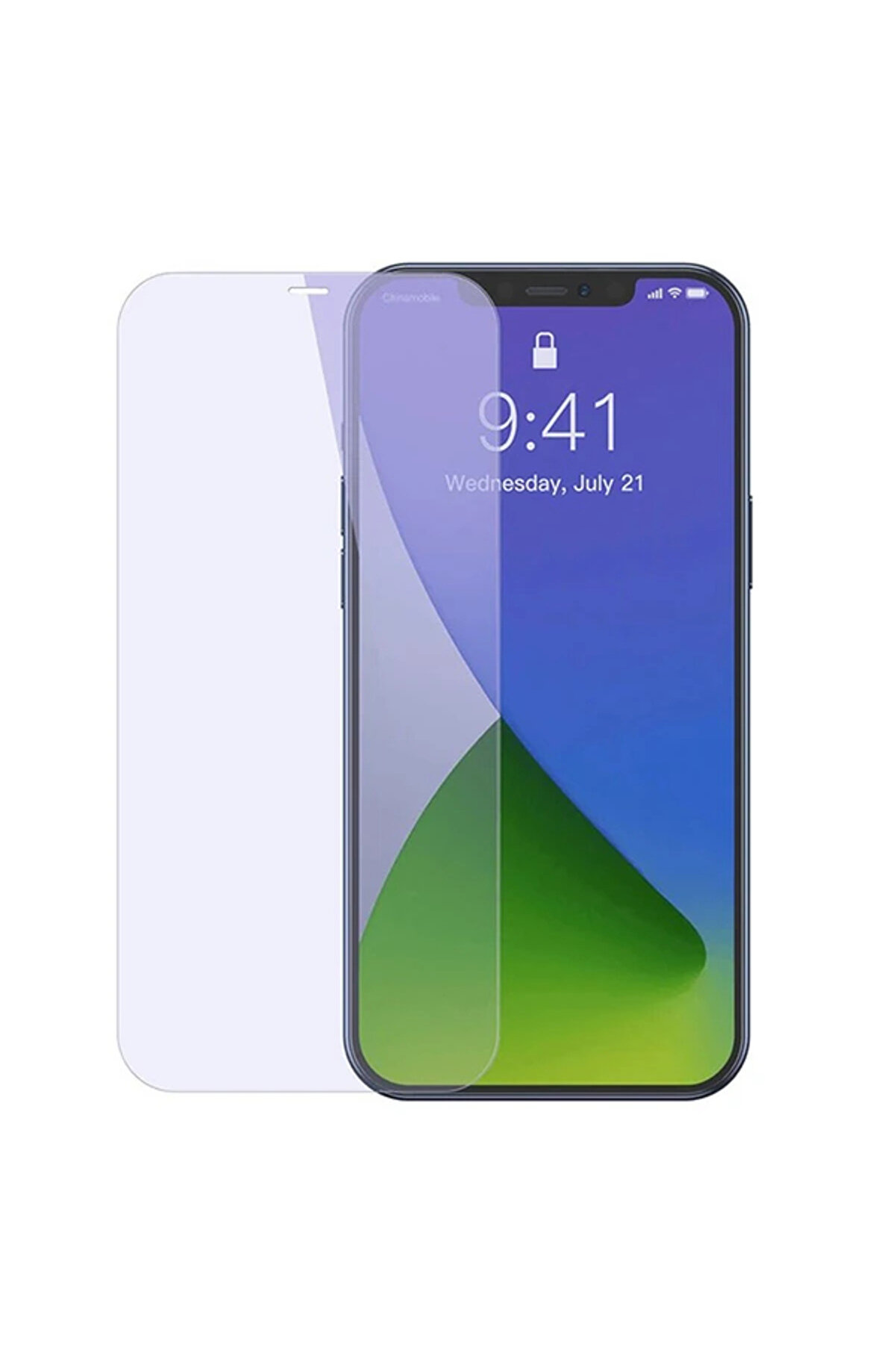 Najmaddin İPhone 12/12 PRO 6.1 0.3mm Antiblue Cam Ekran Koruyucu 2Adet-(5775) Uyumlu