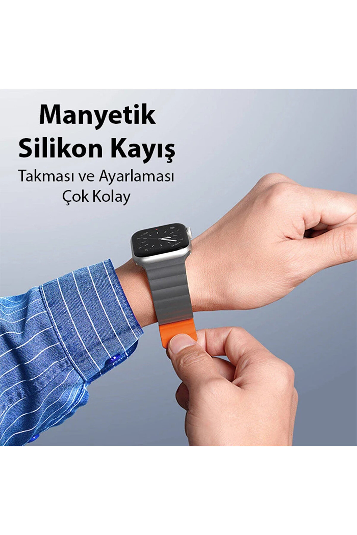 Dux Ducıs Apple Watch 42/44/45Mm İçi̇n Manyeti̇k Zi̇nci̇r Versi̇yon Pu Deri̇ Kayış - Dropx2500-9294