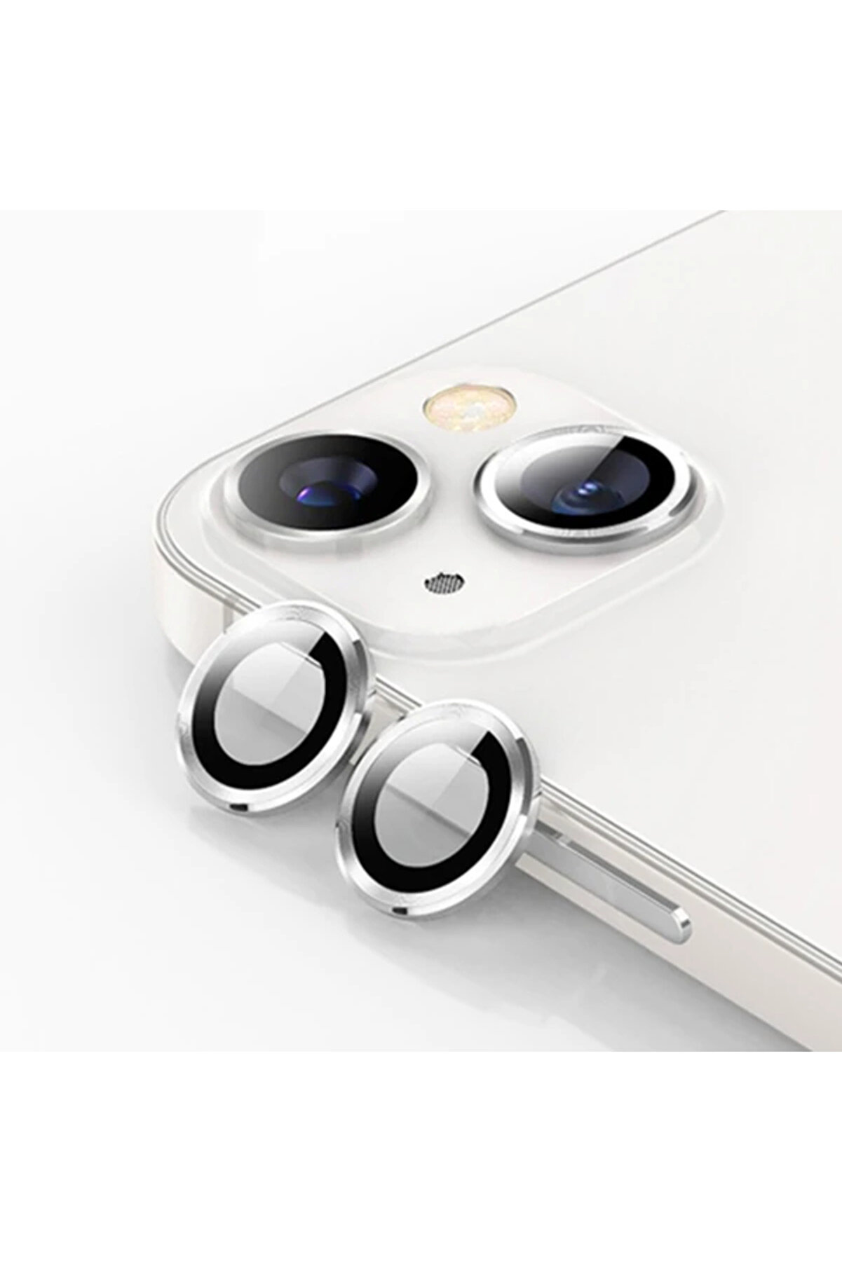 Ally İphone 13 - 13 Mi̇ni̇ 3D Metal Çerçeveli̇ Kamera Lens Koruyucu-(5775) - Gms9474-7402