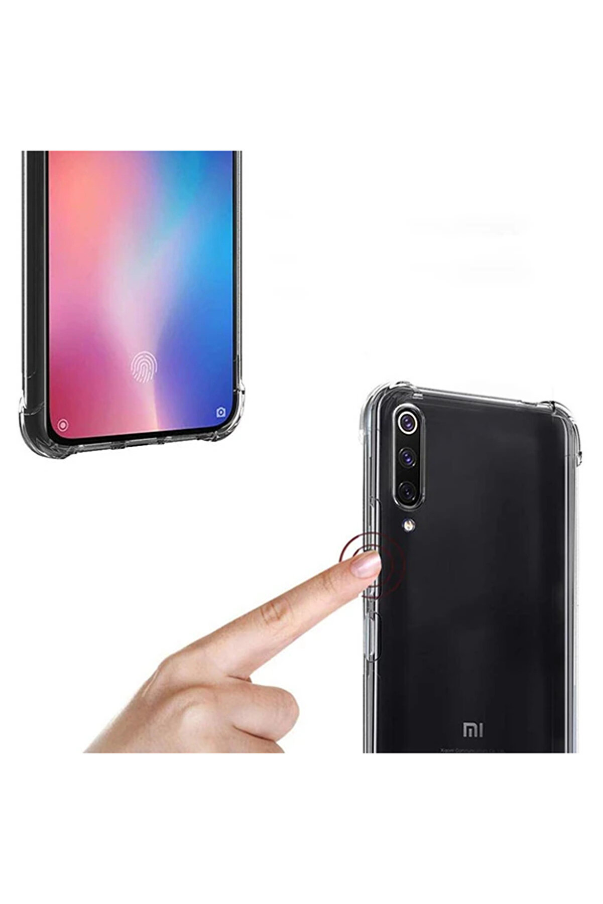 Xi̇aomi̇ Mi̇ 9 Pro 5G Anti̇-Drop Darbe Emi̇ci̇ Si̇li̇kon Kılıf-(5775) - Gms7298-5389
