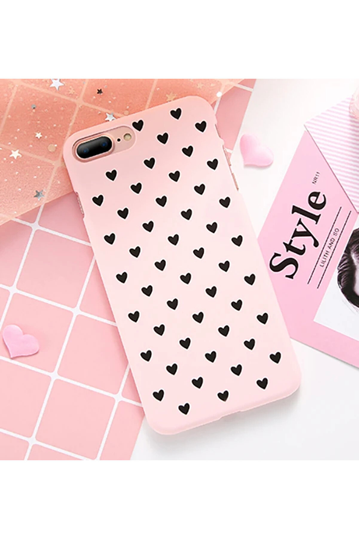İphone Se3-Se2 İphone 8-7 Kılıf &Ccedil;oklu Kalp Premi̇um Pc Kılıf-(1903) - Dropx5407-5353