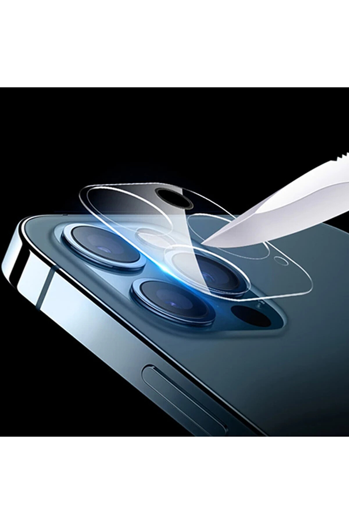 İphone 12 Pro Max 6.7 Hat-Pri̇nce 9H 3D Full Tempered Cam Kamera Koruyucu-(5775) - Gms9706-4655