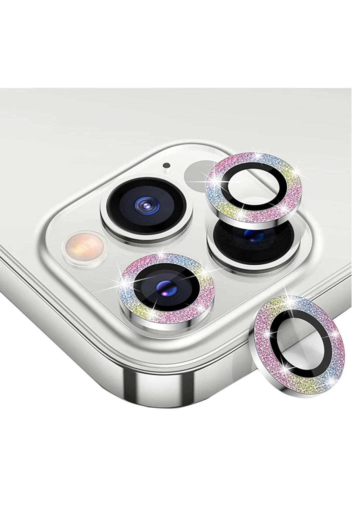 Ally İphone 12 Pro Max 3D Metal Çerçeveli̇ Kamera Lens Koruyucu-(1903) - Dropx3590-9271