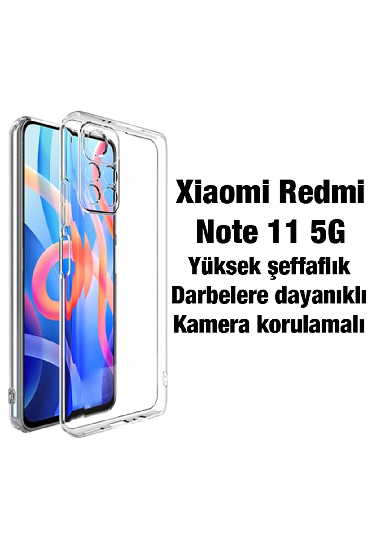 Ally Xi̇aomi̇ Redmi̇ Note 11 5G Kılıf Kamera Korumalı Ultra İnce Şeffaf Si̇li̇ko - Dropx6255-4210