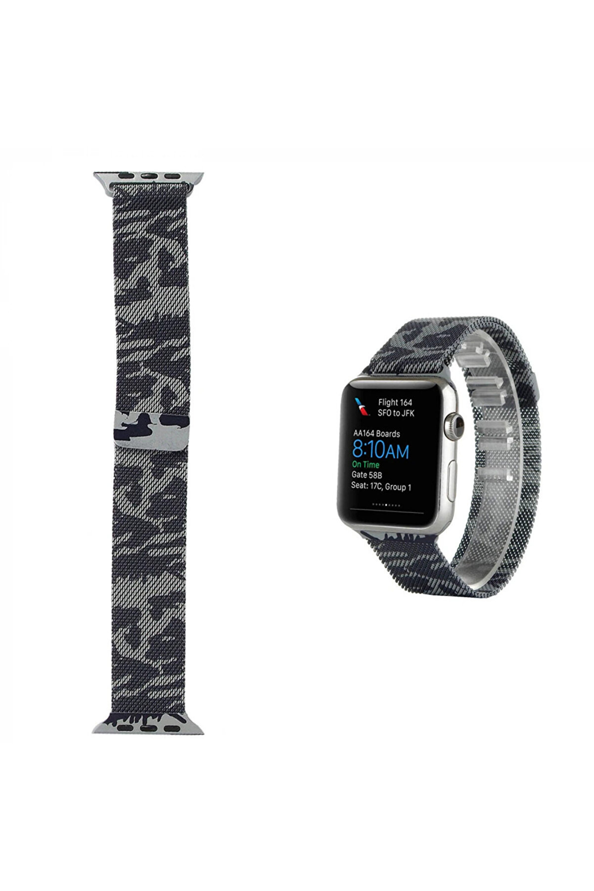 Ally Apple Watch 7-8 45Mm 6-5-4 44Mm Kayış Kordon Metal Mi̇lano Loop Kamuflaj 3 - Dropx2458-1444