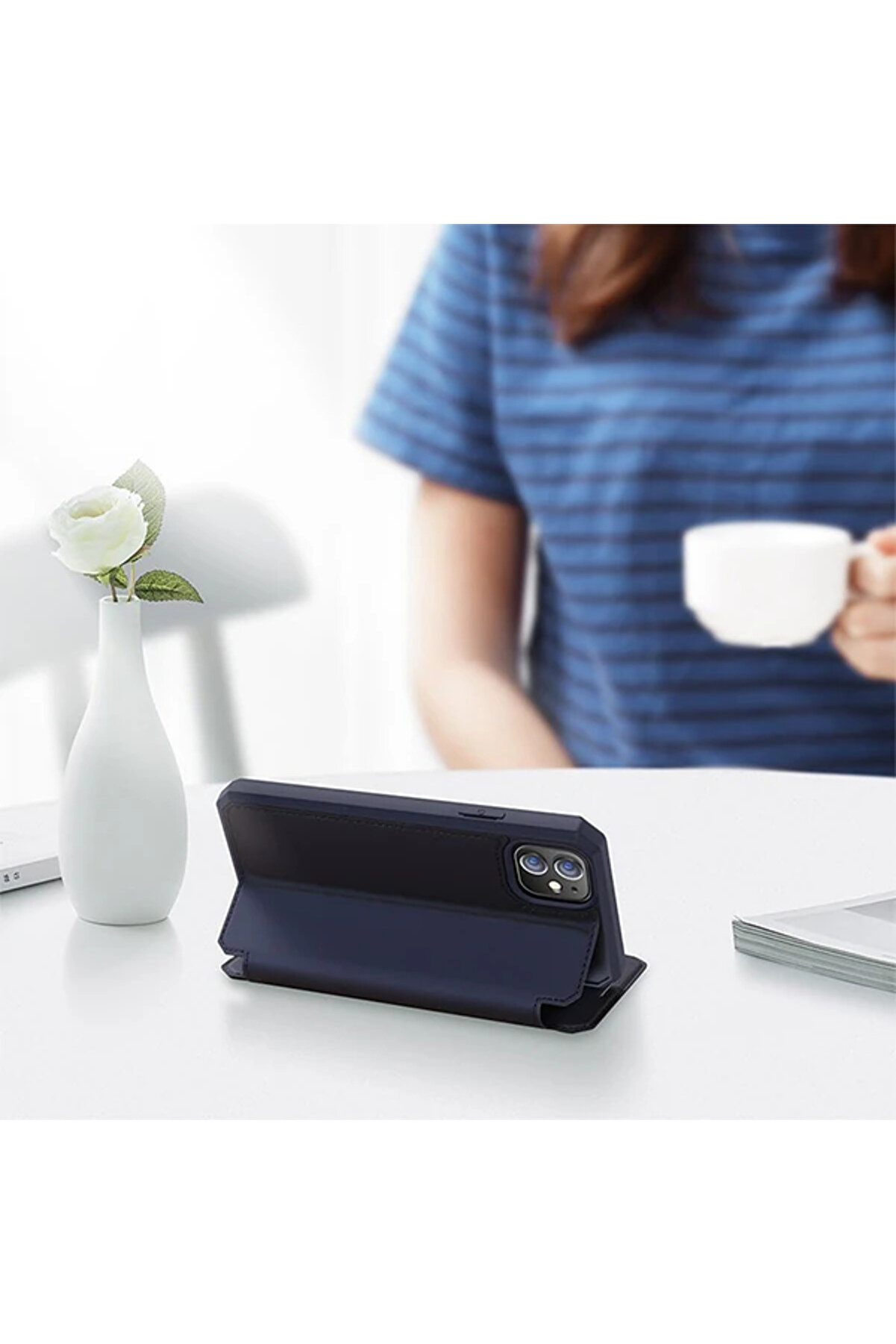 Dux Duci̇s İphone 12 Mi̇ni̇ Kılıf Mıkantıslı Kapaklı Fli̇p Cover Kılıf Ski̇n - Dropx3301-2473