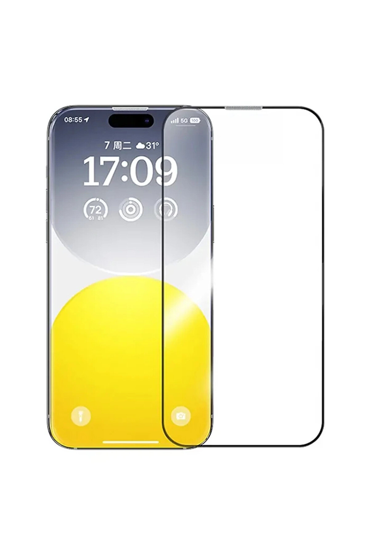 Najmaddin Corning iPhone 15 Pro Max Uyumlu HD Tempered Full Koruma Cam Ekran Koruyucu(5775)-najmaddin4071-2793