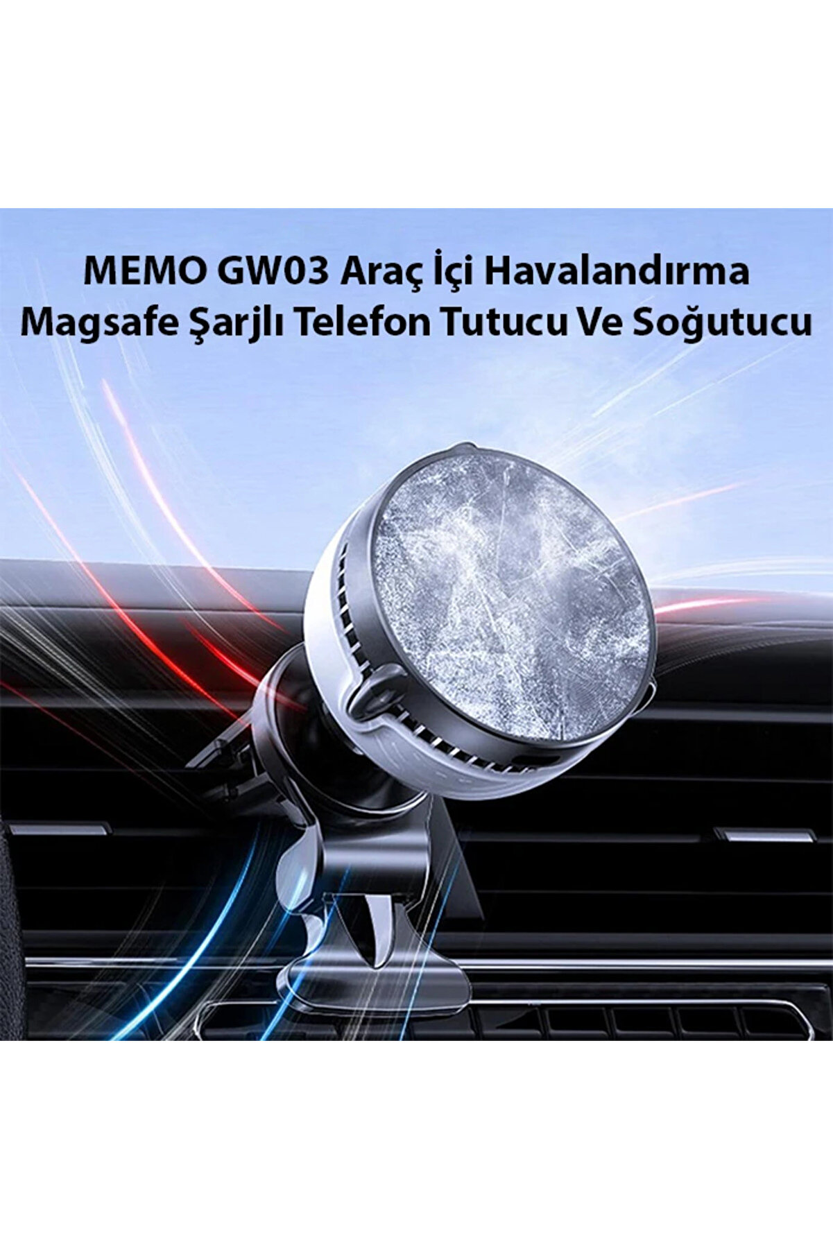Gw03 Araç İçi̇ Havalandırma Magsafe Şarjlı Telefon Tutucu Ve Soğutucu-(190 - Dropx6807-1863