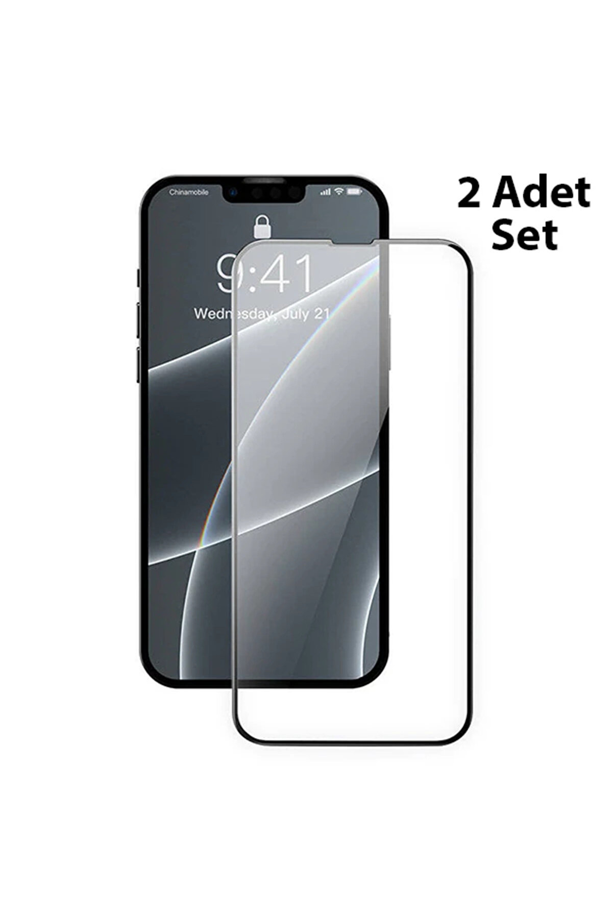CepteToptan iPhone 13 Mini 0.23mm Full Kavisli Ekran Koruyucu Cam 2 Adet-(1903) - DROPX9189-7929