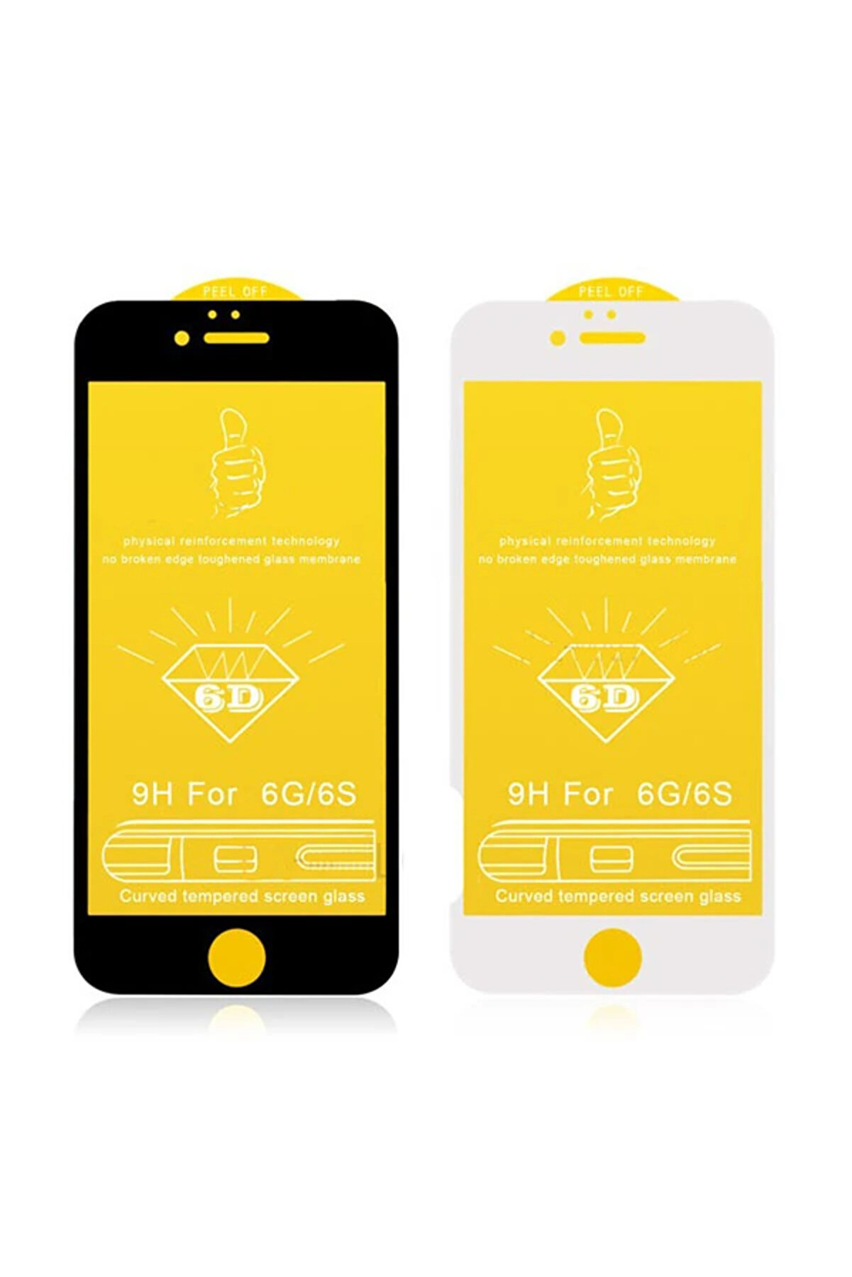 İphone 6Plus İphone 6S Plus 6D Kavi̇sli̇ Full Kırılmaz Cam Ekran Koruyucu-(5775) - Hby4147-8788