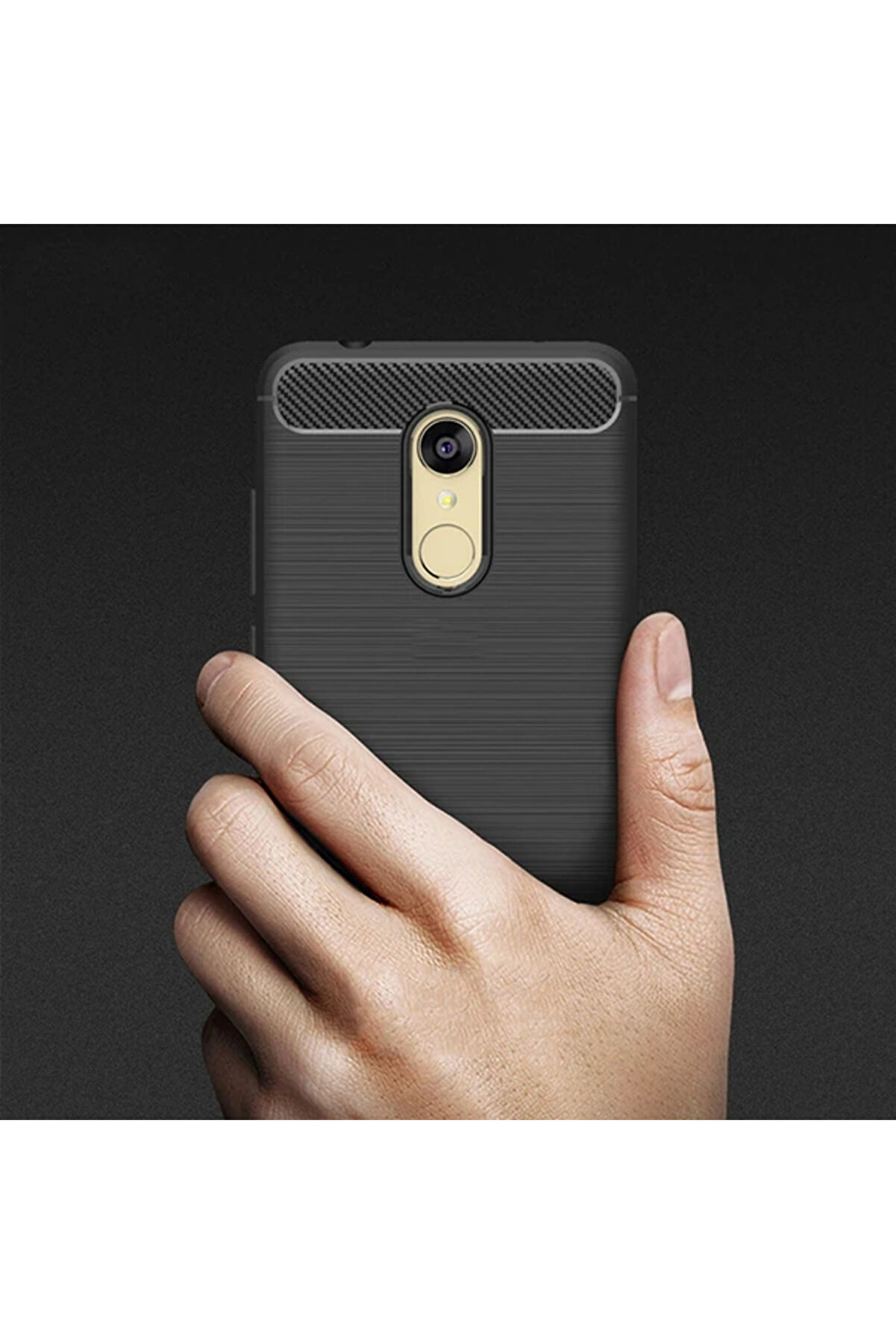 toyigoo Xiaomi Redmi 5 Dark Ultra Koruma Karbon Fiber Doku Silikon Kılıf-(5775) - tygo3105-4846