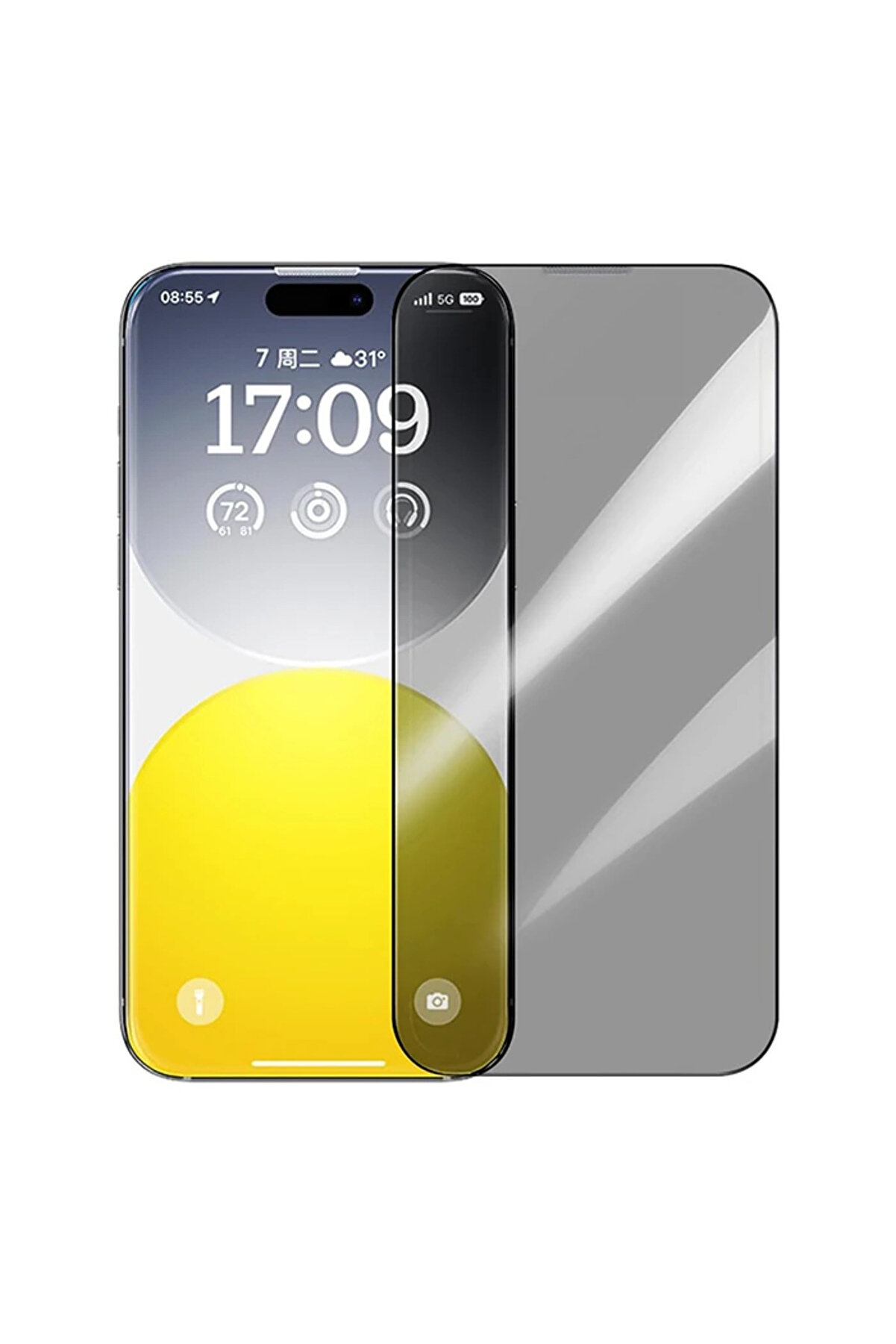 toyigoo Crystalline iPhone 15 Plus Privacy Hayalet Full Koruma Cam Ekran Koruyucu-(5775) - tygo6183-2438