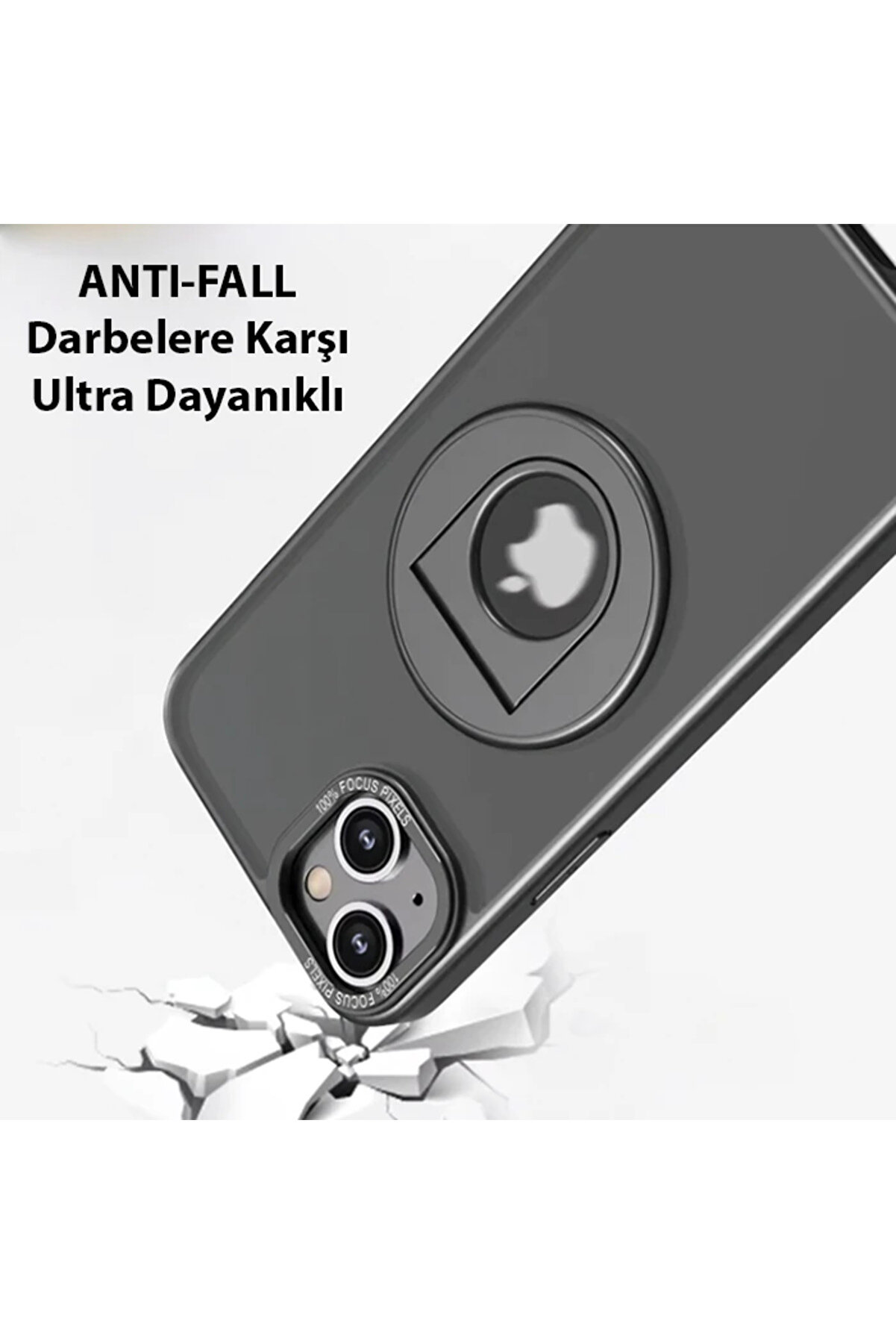 Ally İphone 14 - İphone 13 İçi̇n Magsafe Uyumlu Yüzük Standlı Manyeti̇k Si̇li̇k - Dropx7375-2268