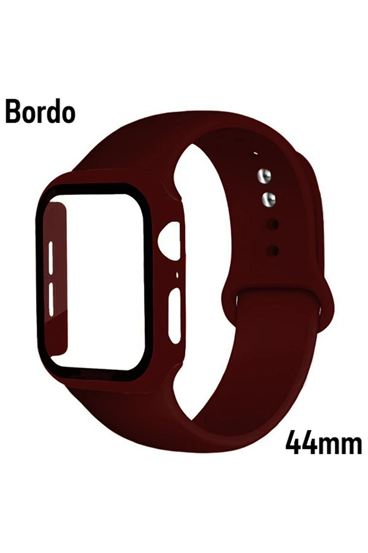 Ally Apple Watch 4-5-6 44Mm Si̇li̇kon Kordon Kayış Ve Ekran Koruyucu Kılıf-(19 - Dropx9540-1164