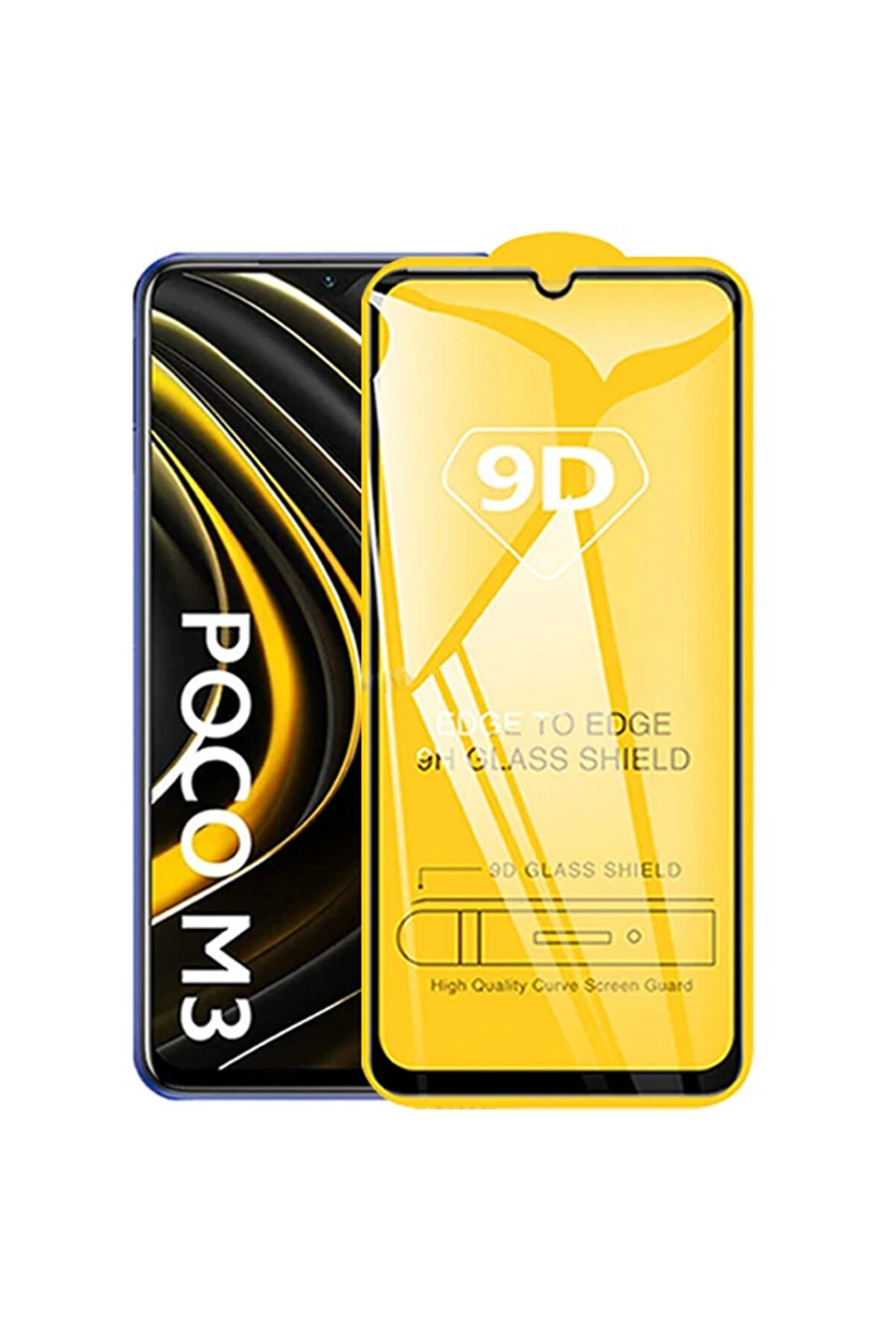 CepteToptan ALLY Xiaomi Poco M3 9D Full Glue Tempered Cam Ekran Koruyucu-(1903) - DROPX9607-4312