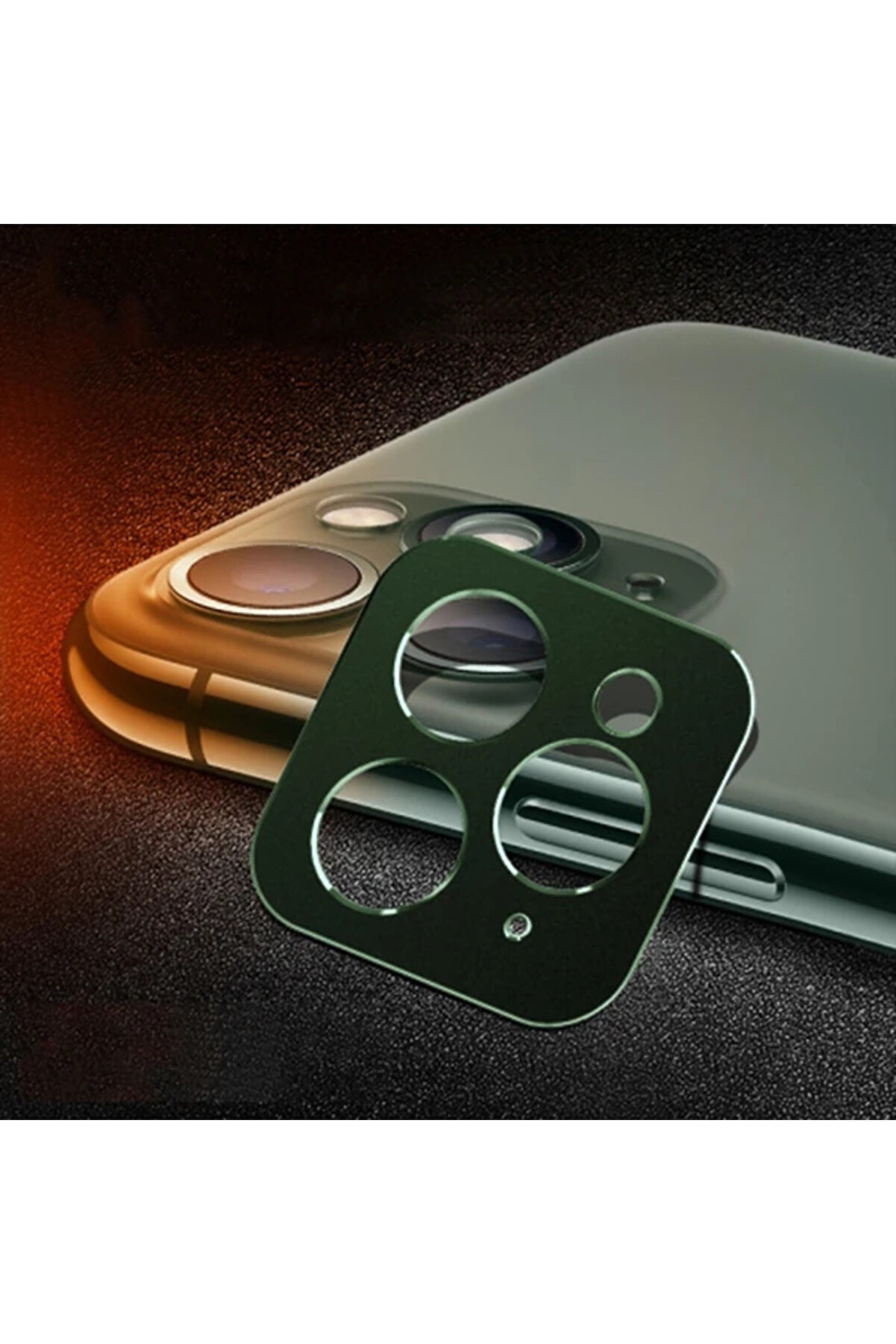 İphone 11 Pro -11 Pro Max 3D Metal Kamera Koruyucu Metal Lens-(1903) - Dropx3476-3512