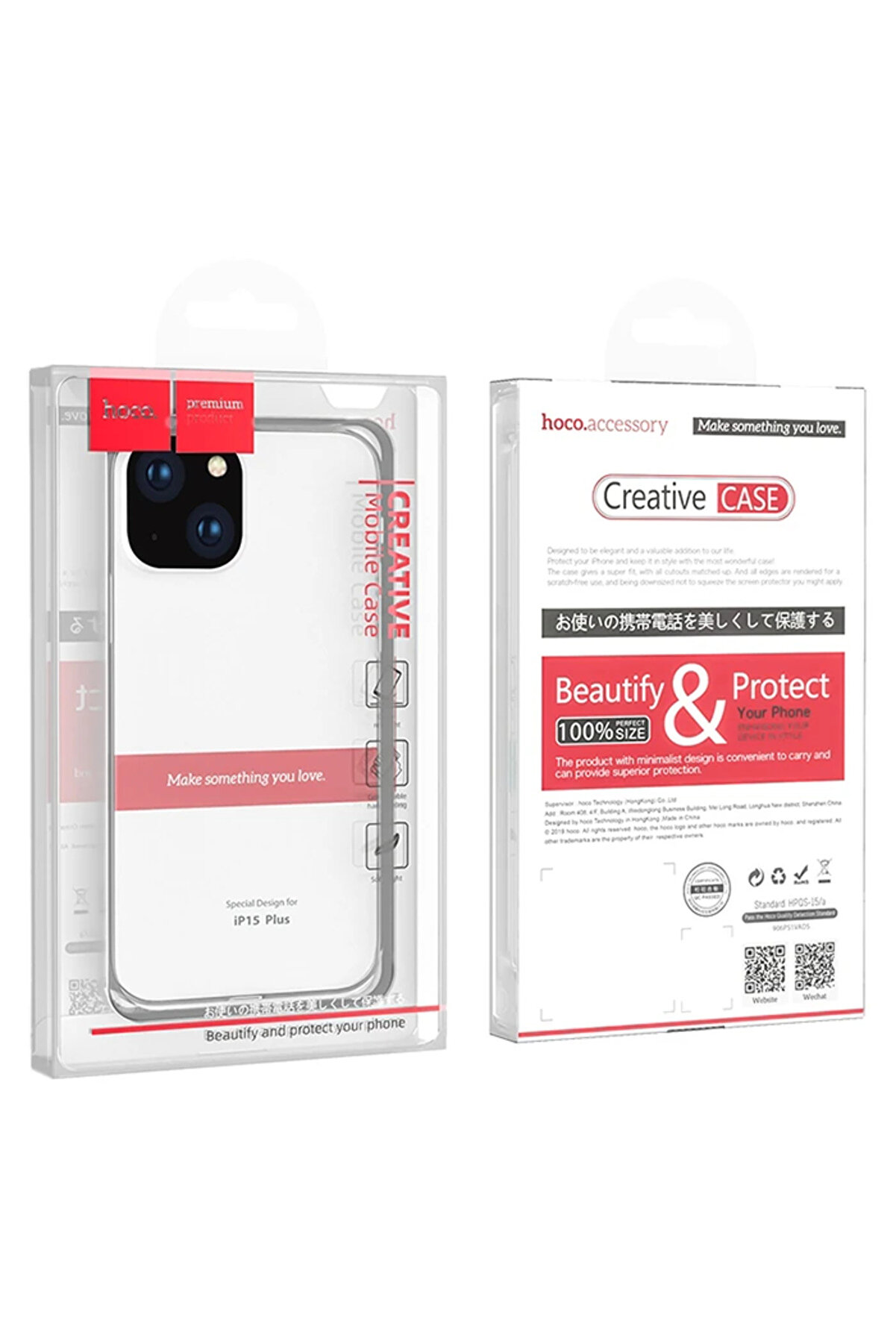 Hoco Li̇ght Seri̇es Tpu İphone 15 Plus Şeffaf Kılıf-(5775) - Gms1949-2446