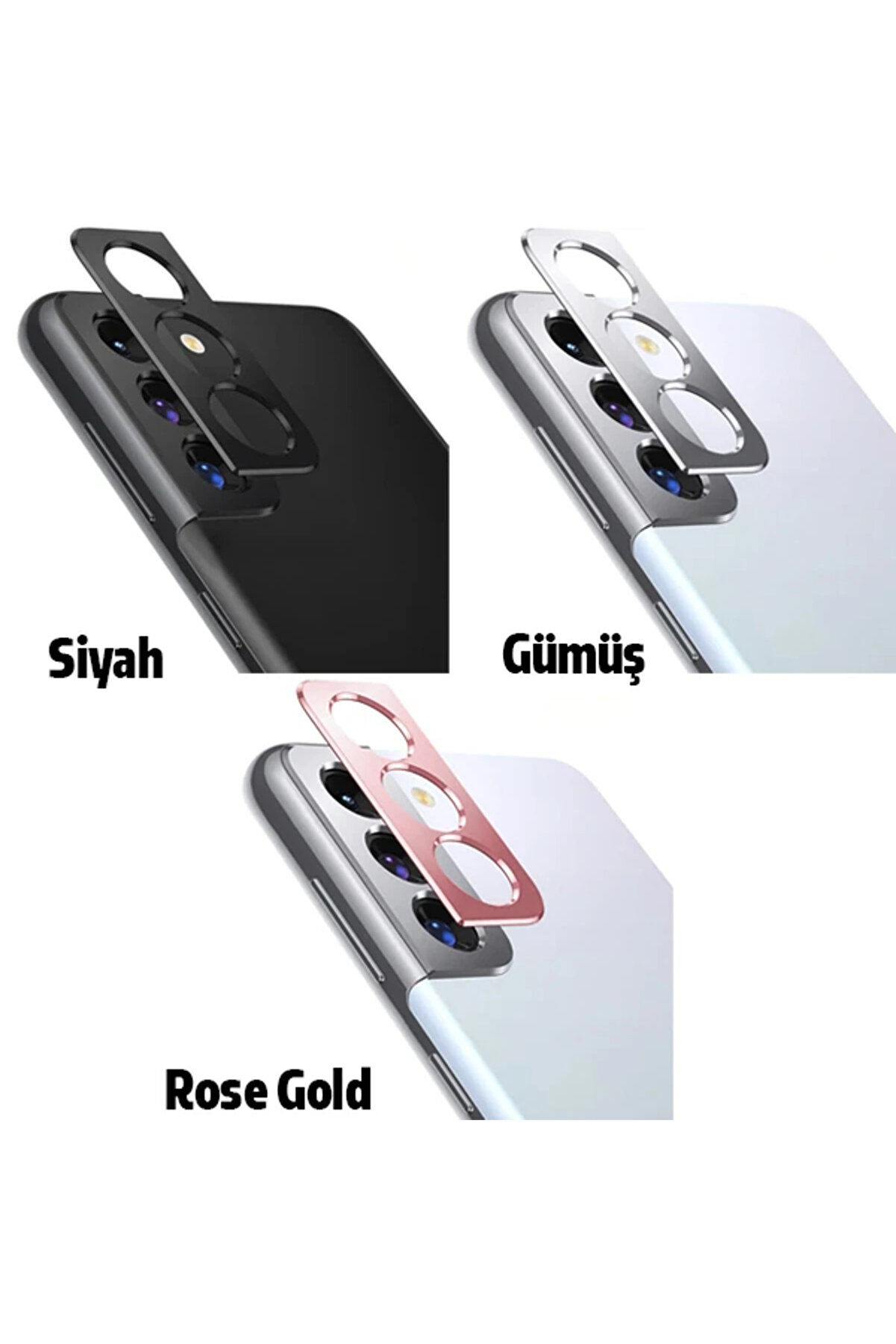 Sm Galaxy S21 / S21+ 3D Metal Kamera Koruyucu Metal Lens-(5775) - Gms9304-4740