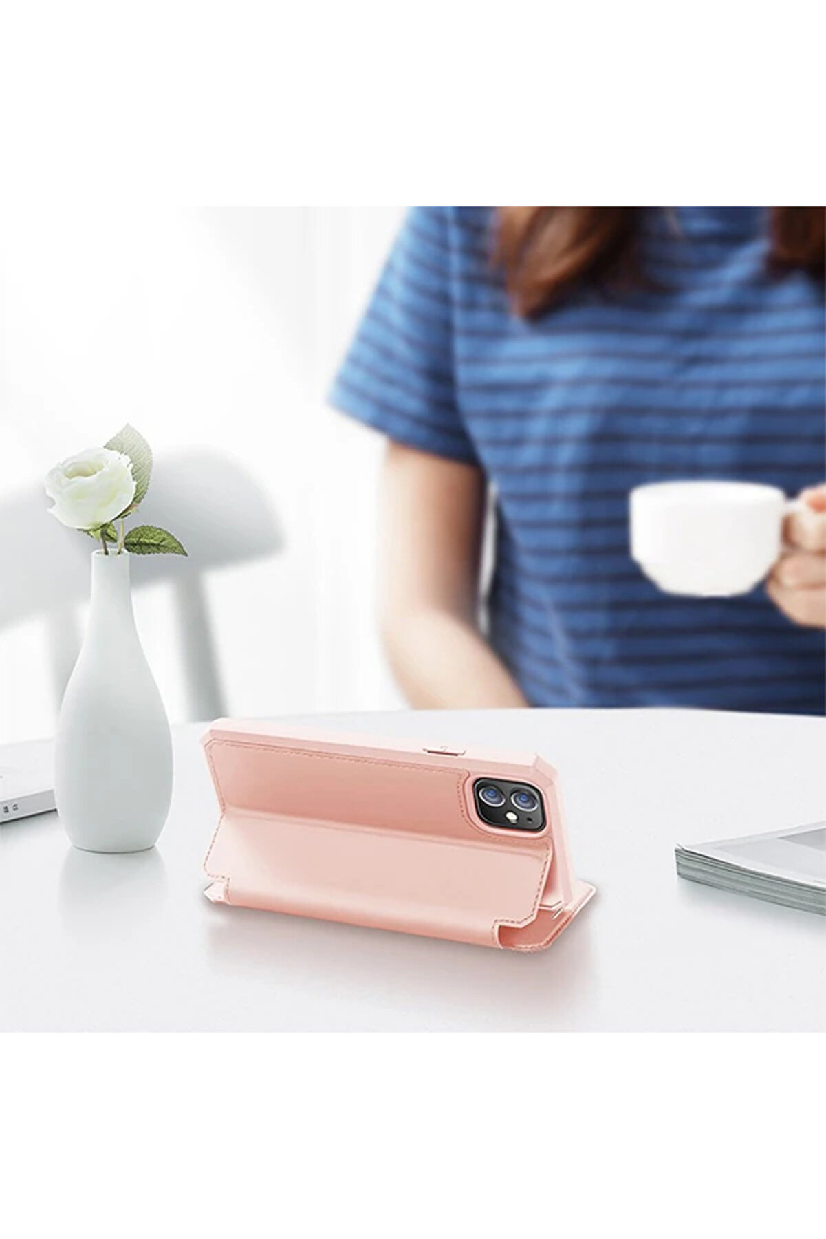 Dux Duci̇s İphone 12/12 Pro Kılıf Mıkantıslı Kapaklı Fli̇p Cover Kılıf Sk - Dropx2385-4606