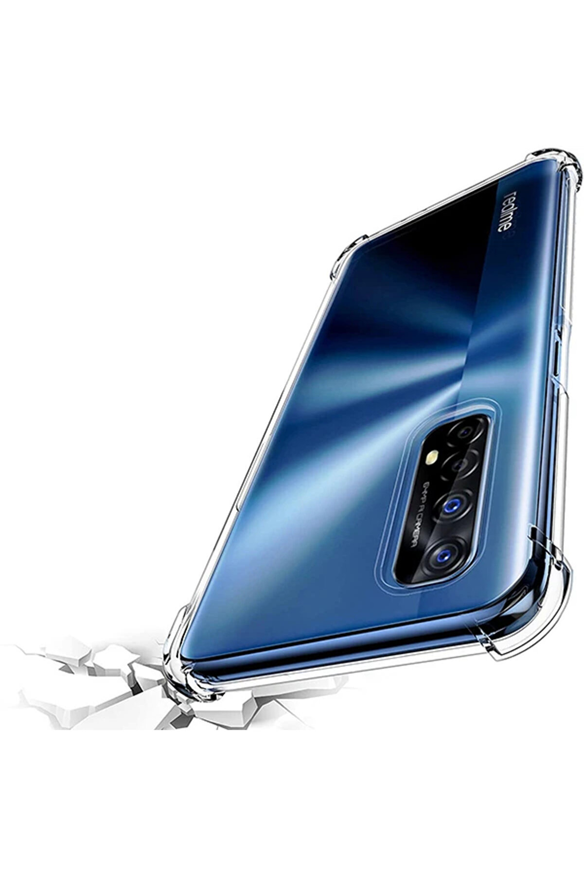Ally Oppo Realme 7 Anti̇-Drop Si̇li̇kon Kılıf Shockproof Kılıf-(1903) - Dropx1658-7504