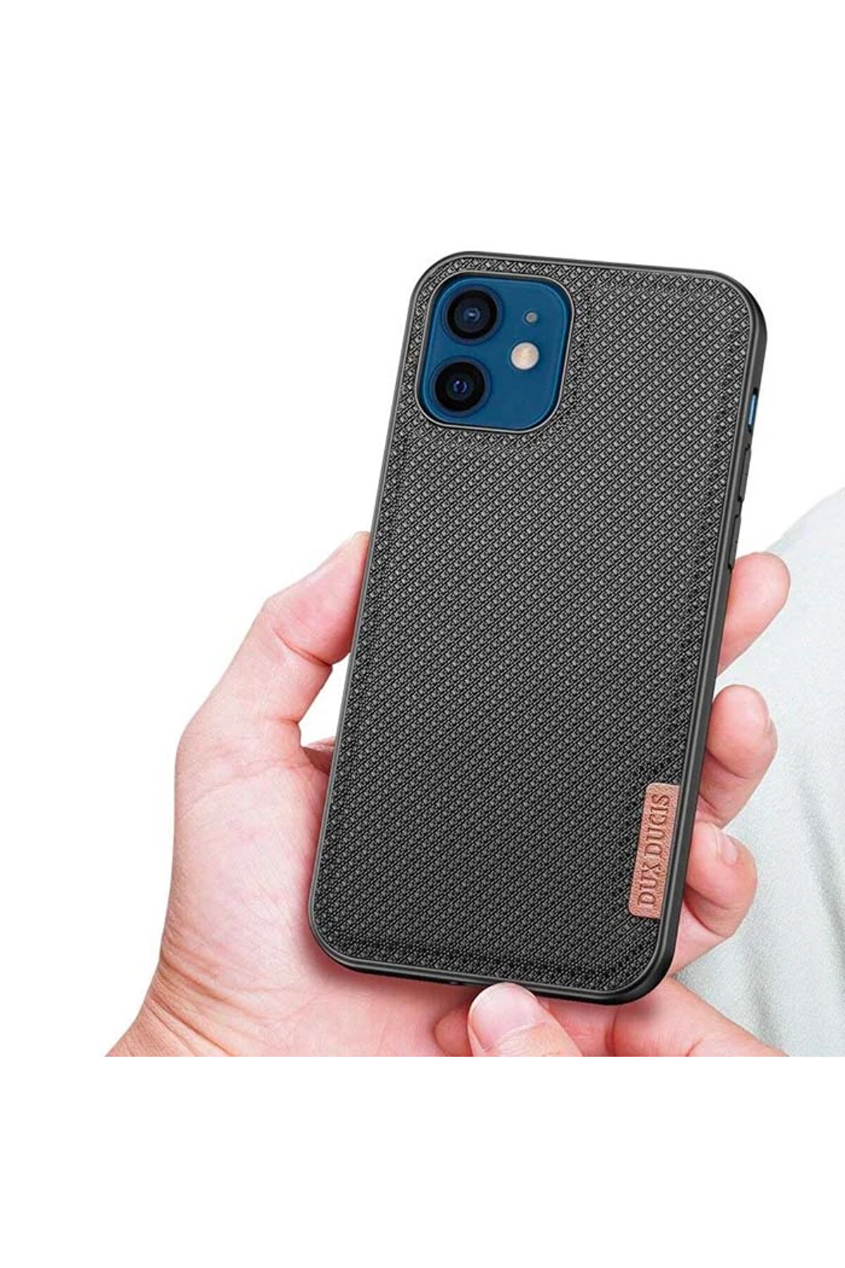 Dux Duci̇s Fi̇no Seri̇si̇ İphone 12 -12 Pro 6.1İn&ccedil; Kılıf Premi̇um Dokuma Si̇li̇kon K - Dropx4261-9185